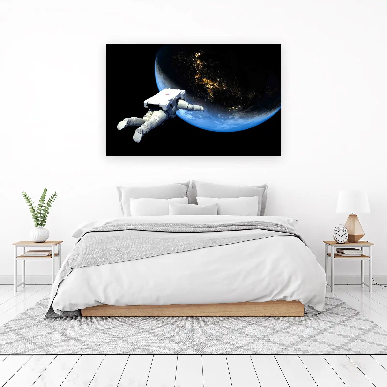 Astronaut Floating Earth Wall Art