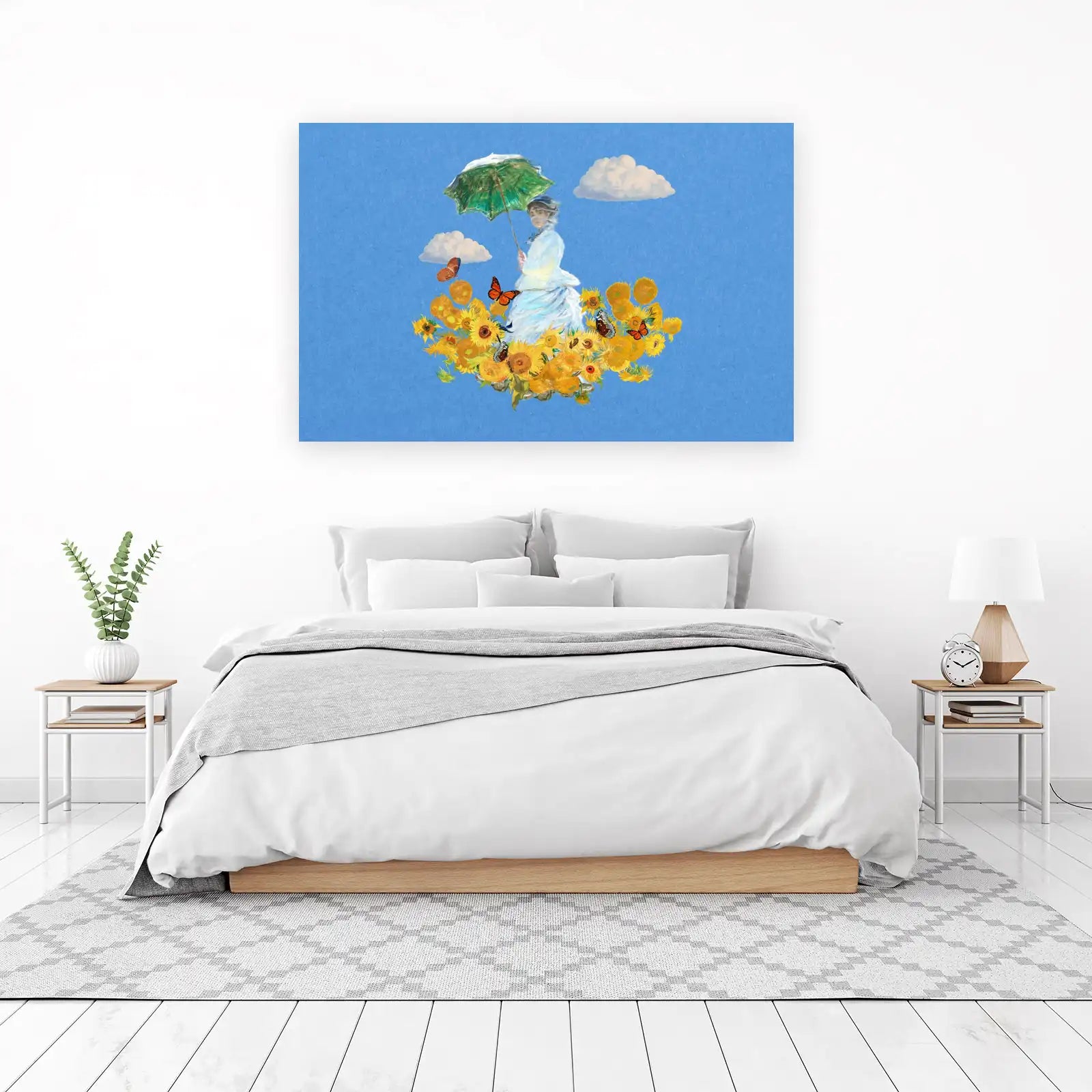Impressionist Lady with Sunflowers Wall Art