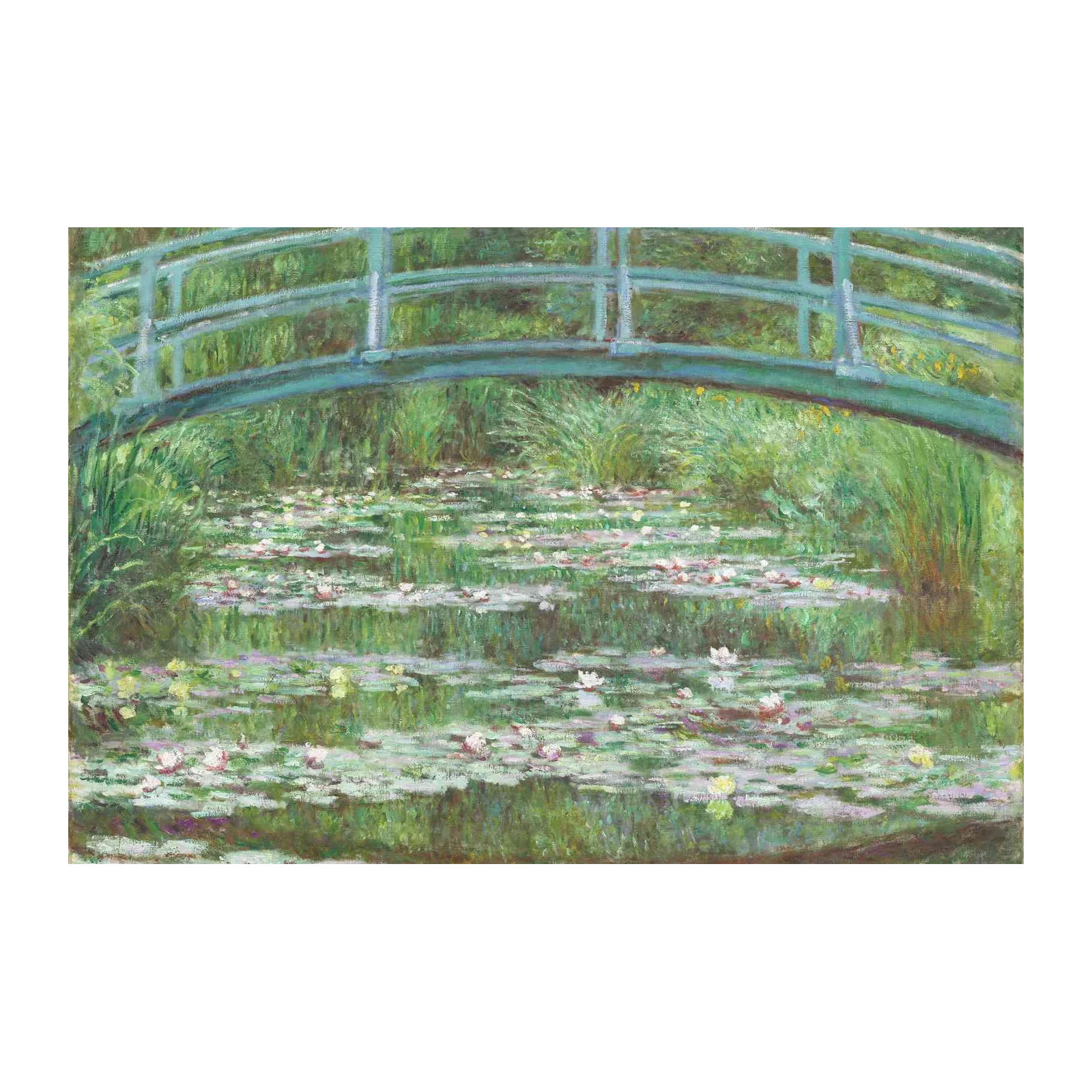Impressionist Water Lilies Bridge Wall Art