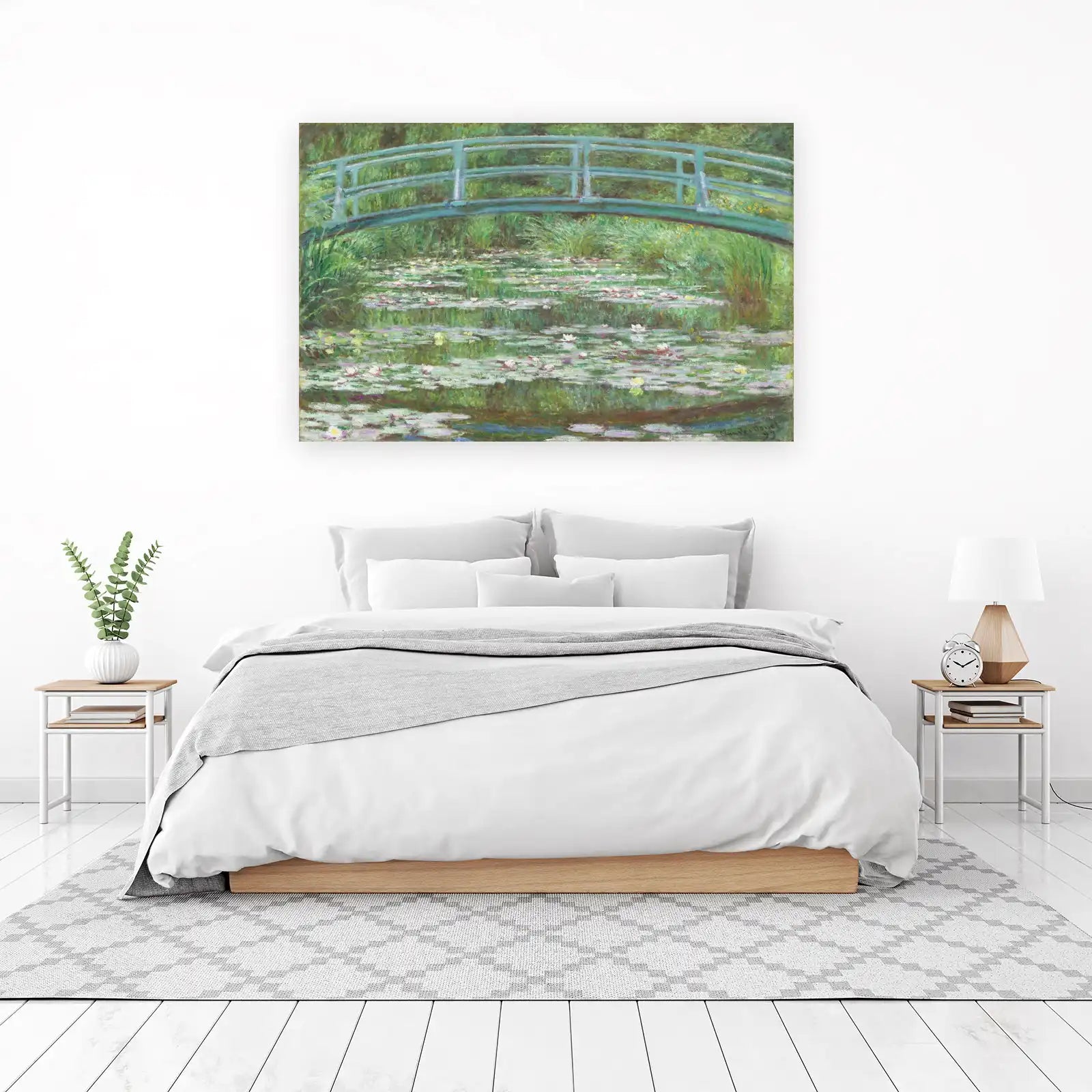 Impressionist Water Lilies Bridge Wall Art