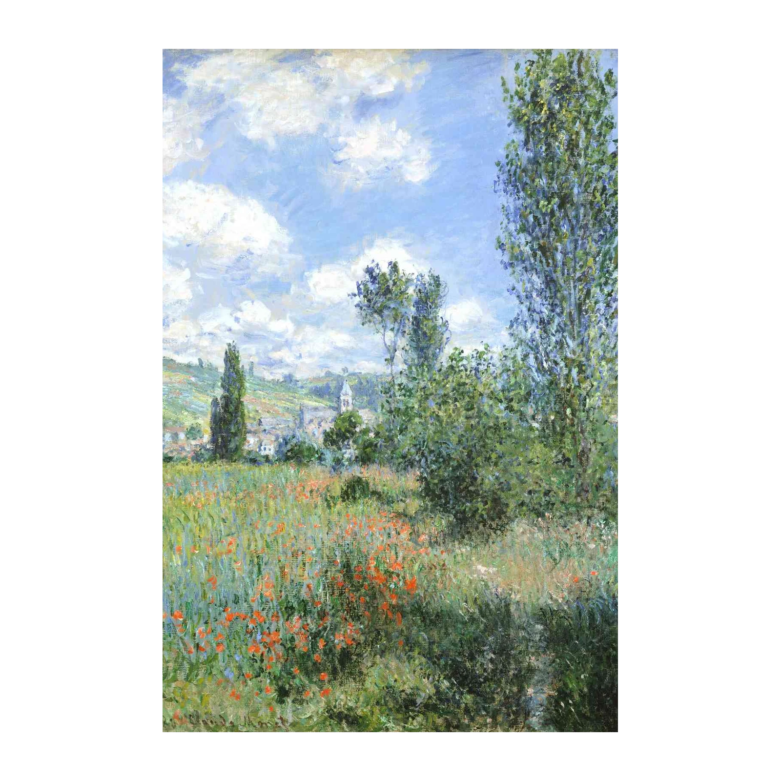 Impressionist Poppy Field Landscape Wall Art