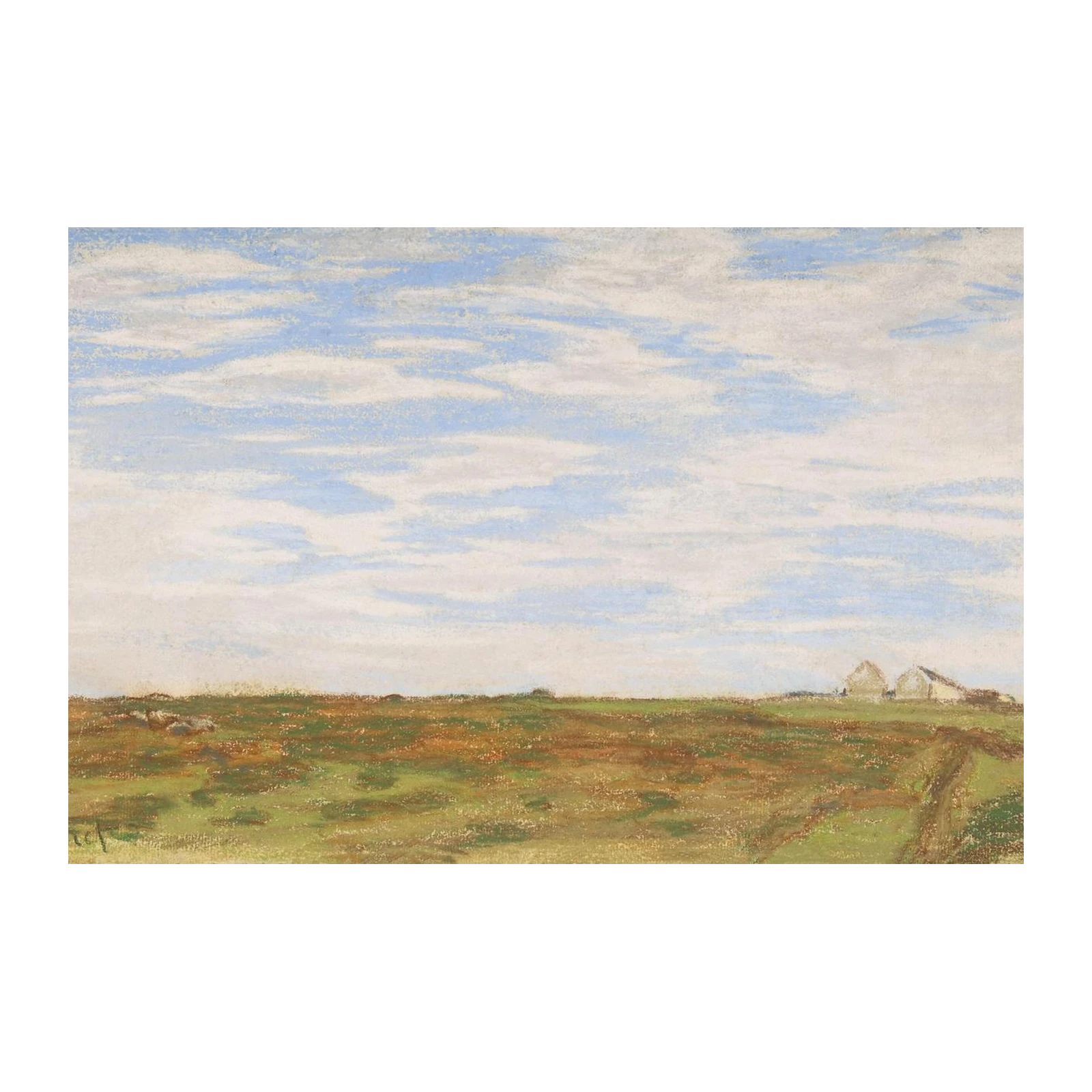 Serene Meadow Landscape Impressionist Wall Art