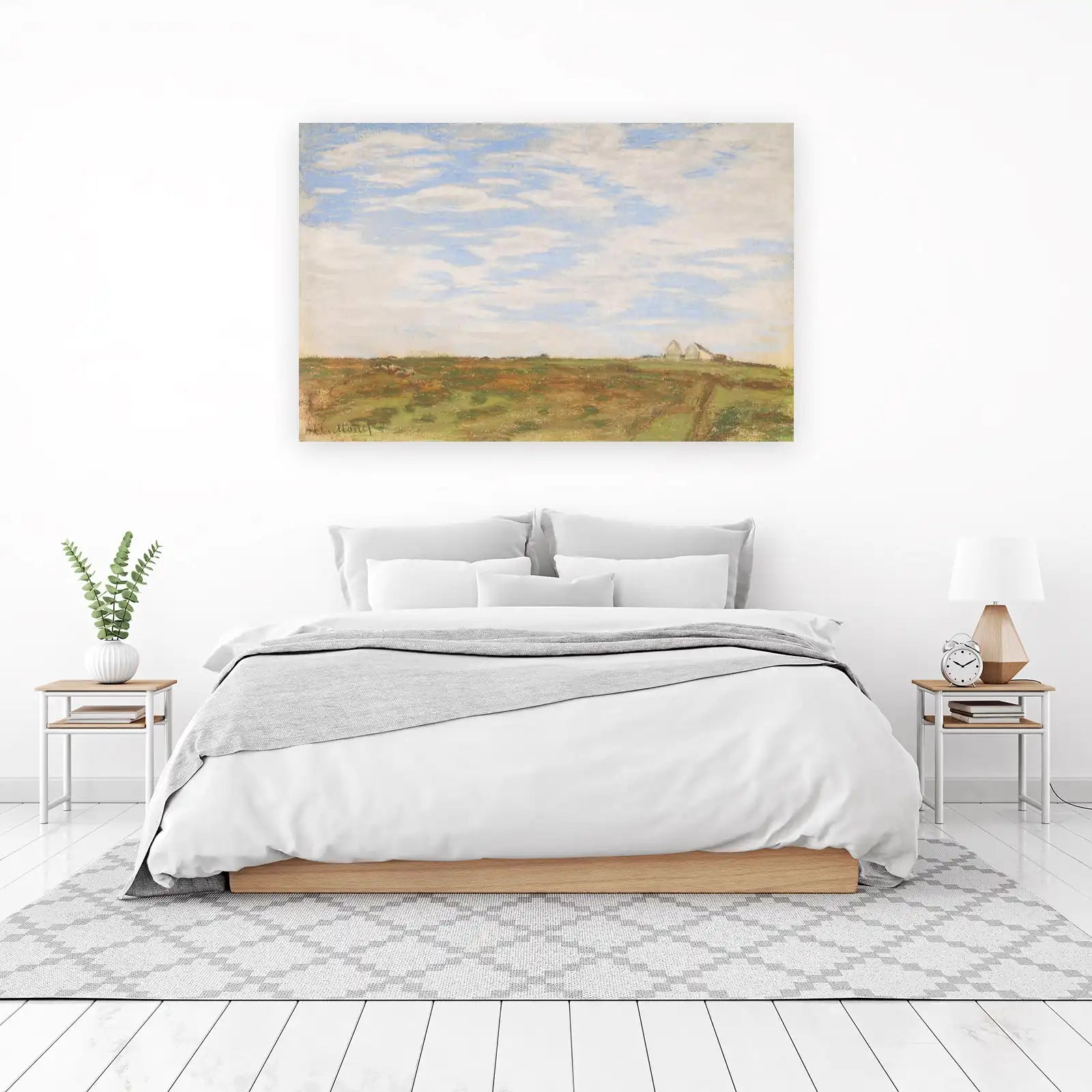 Serene Meadow Landscape Impressionist Wall Art