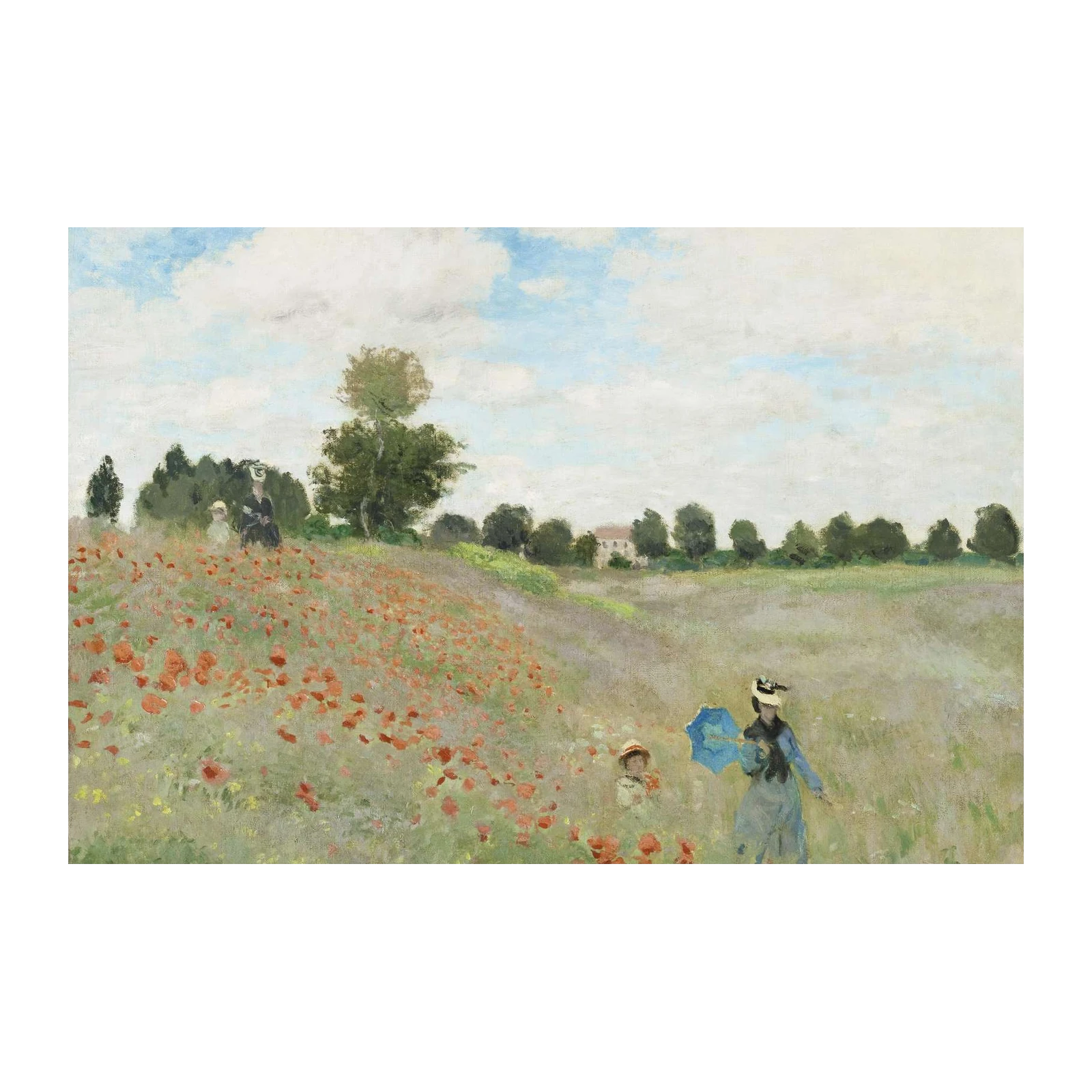 Poppy Field Meadow Walk Wall Art | Impressionist Art