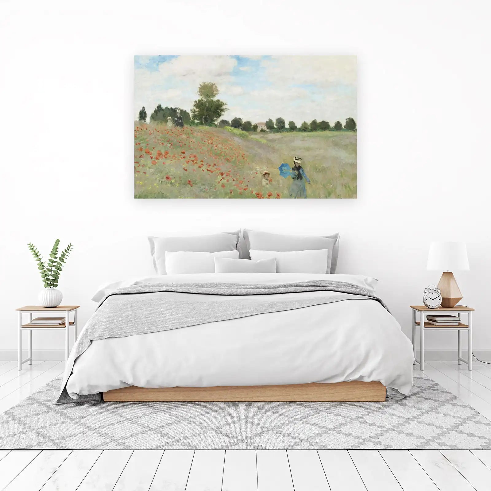 Poppy Field Meadow Walk Wall Art | Impressionist Art