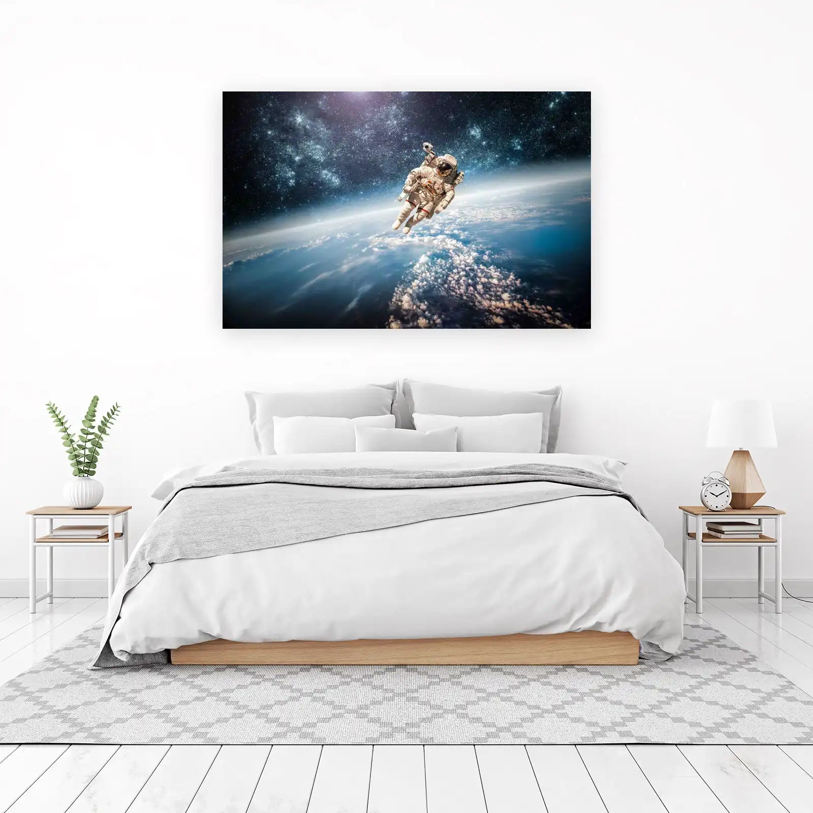 Astronaut Floating Above Earth Wall Art