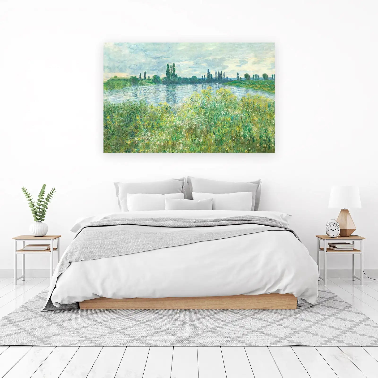 Serene River Landscape Impressionist Wall Art