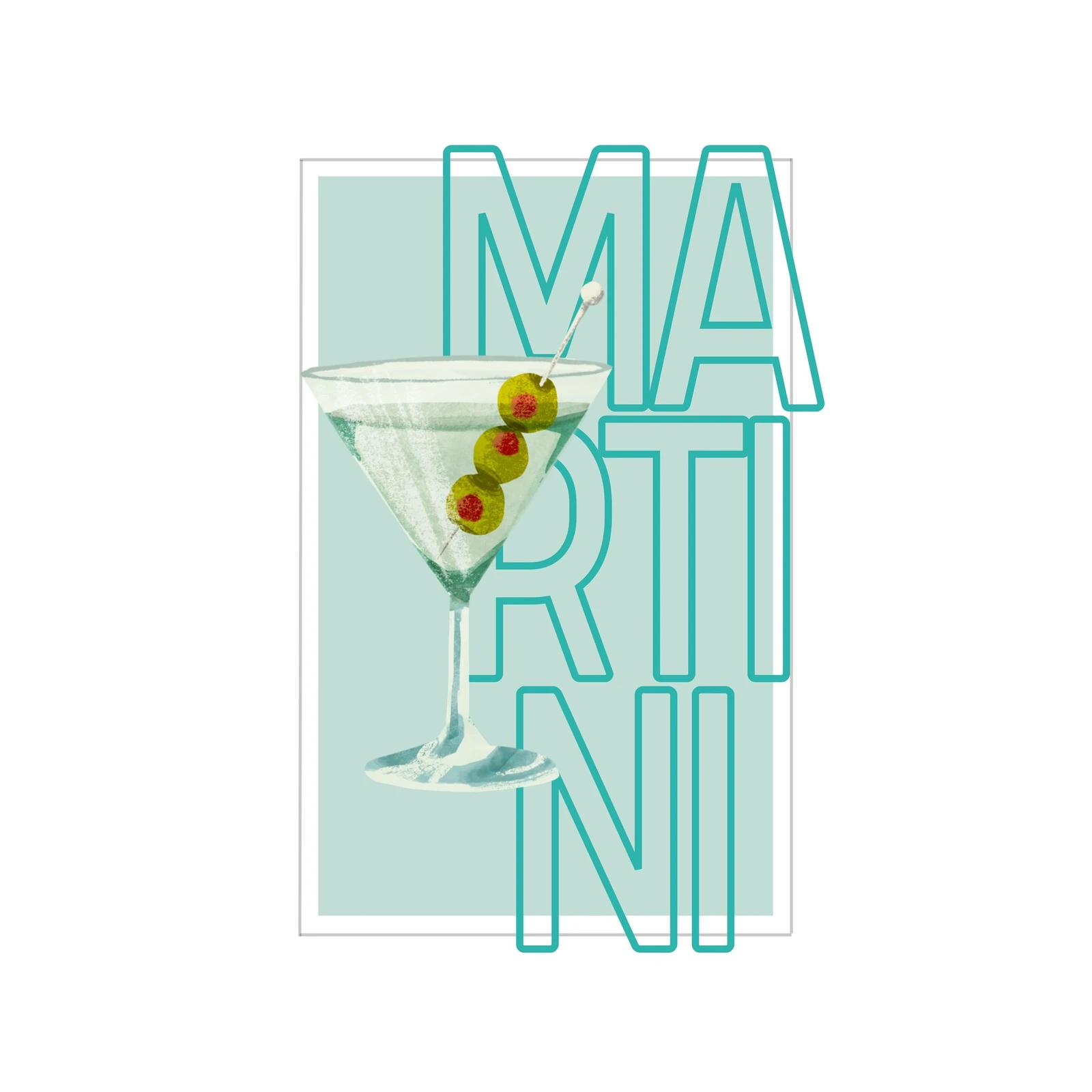 Modern Martini Cocktail Art Wall Art