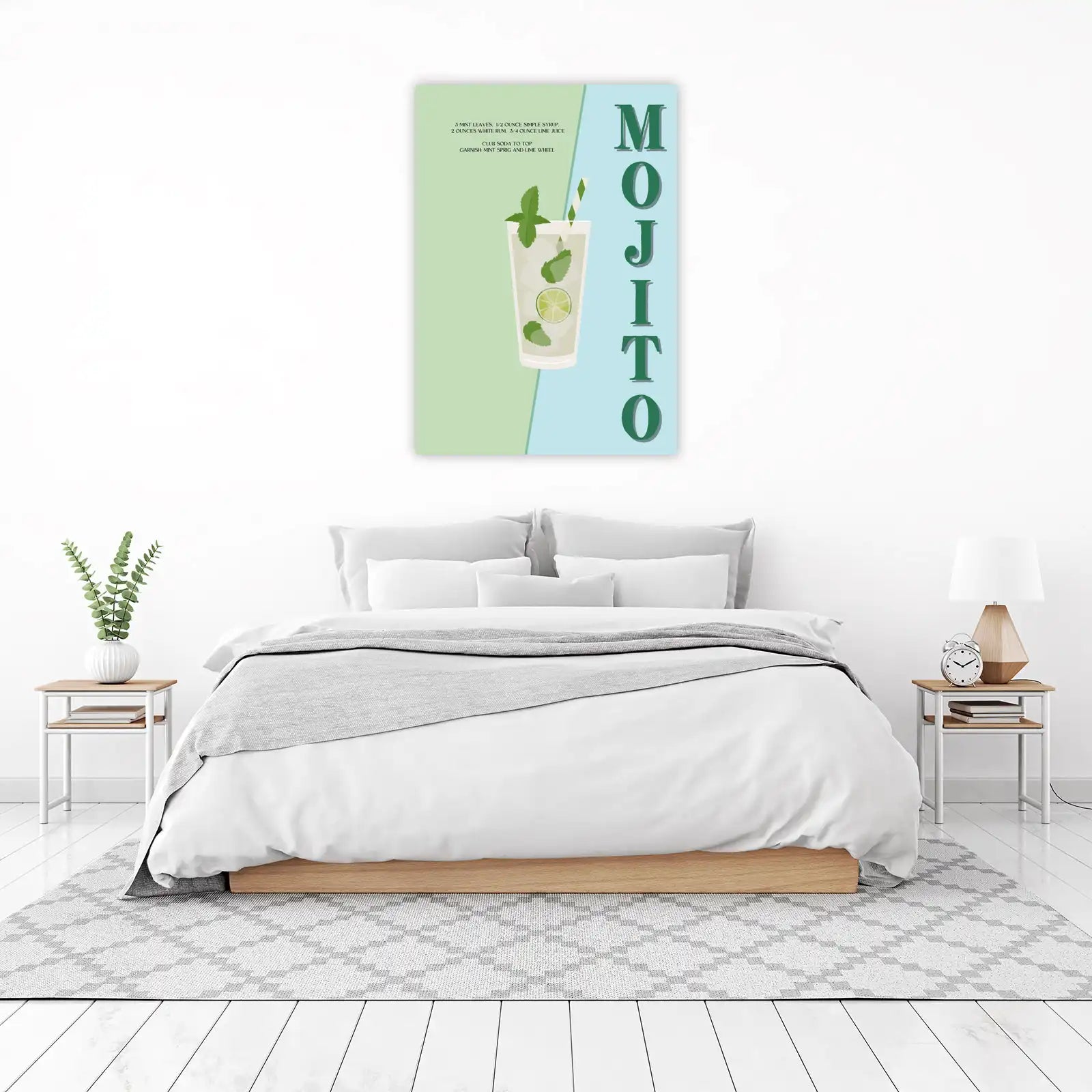 Mojito Recipe Cocktail Art Wall Art