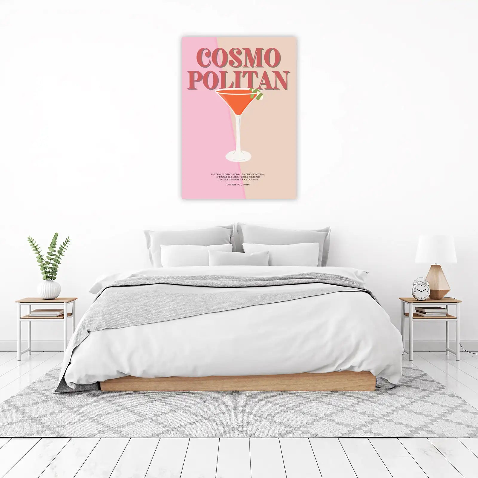 Cosmopolitan Cocktail Recipe Wall Art
