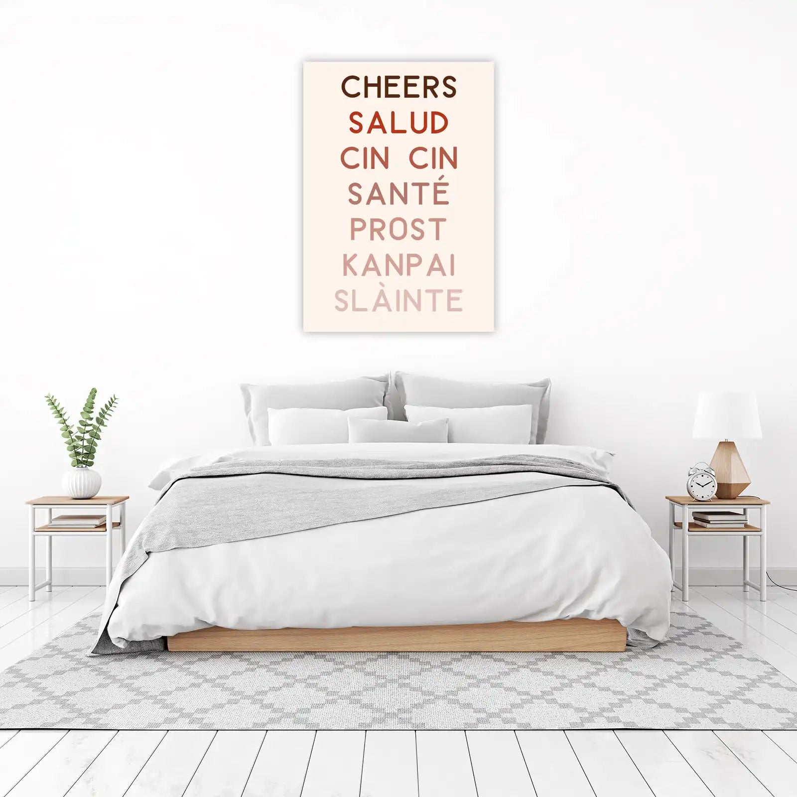 Global Cheers International Toast Typography Wall Art