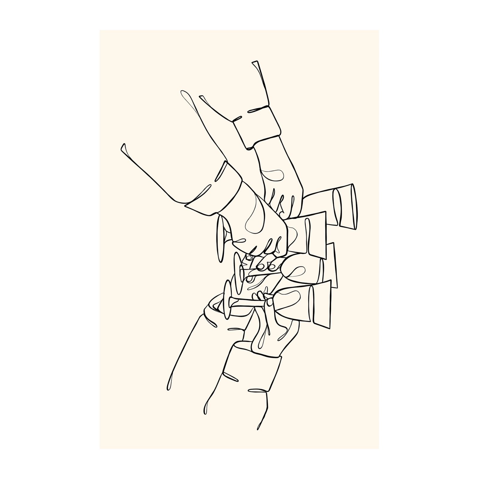 Minimalist Toasting Glasses Line Art Wall Art