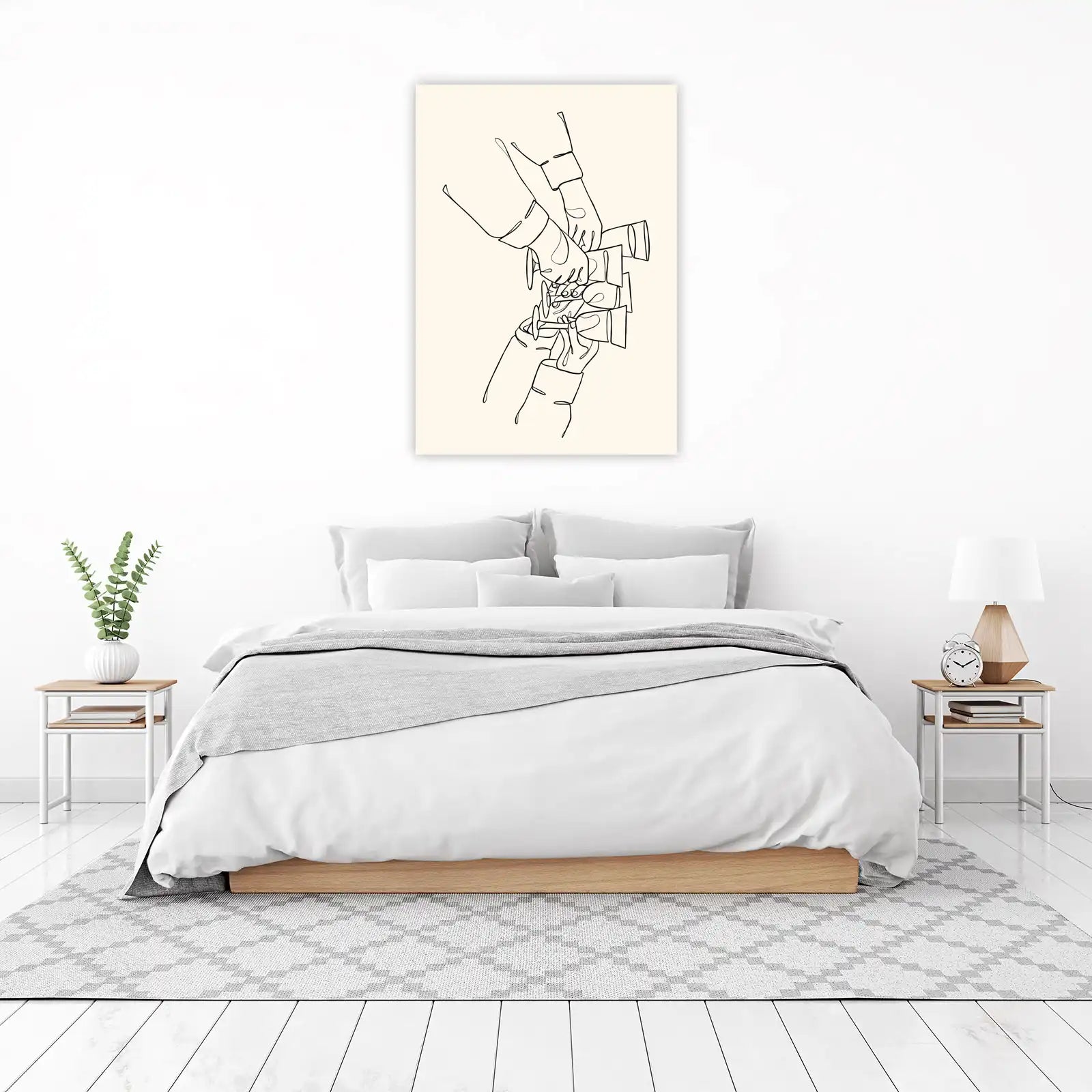 Minimalist Toasting Glasses Line Art Wall Art