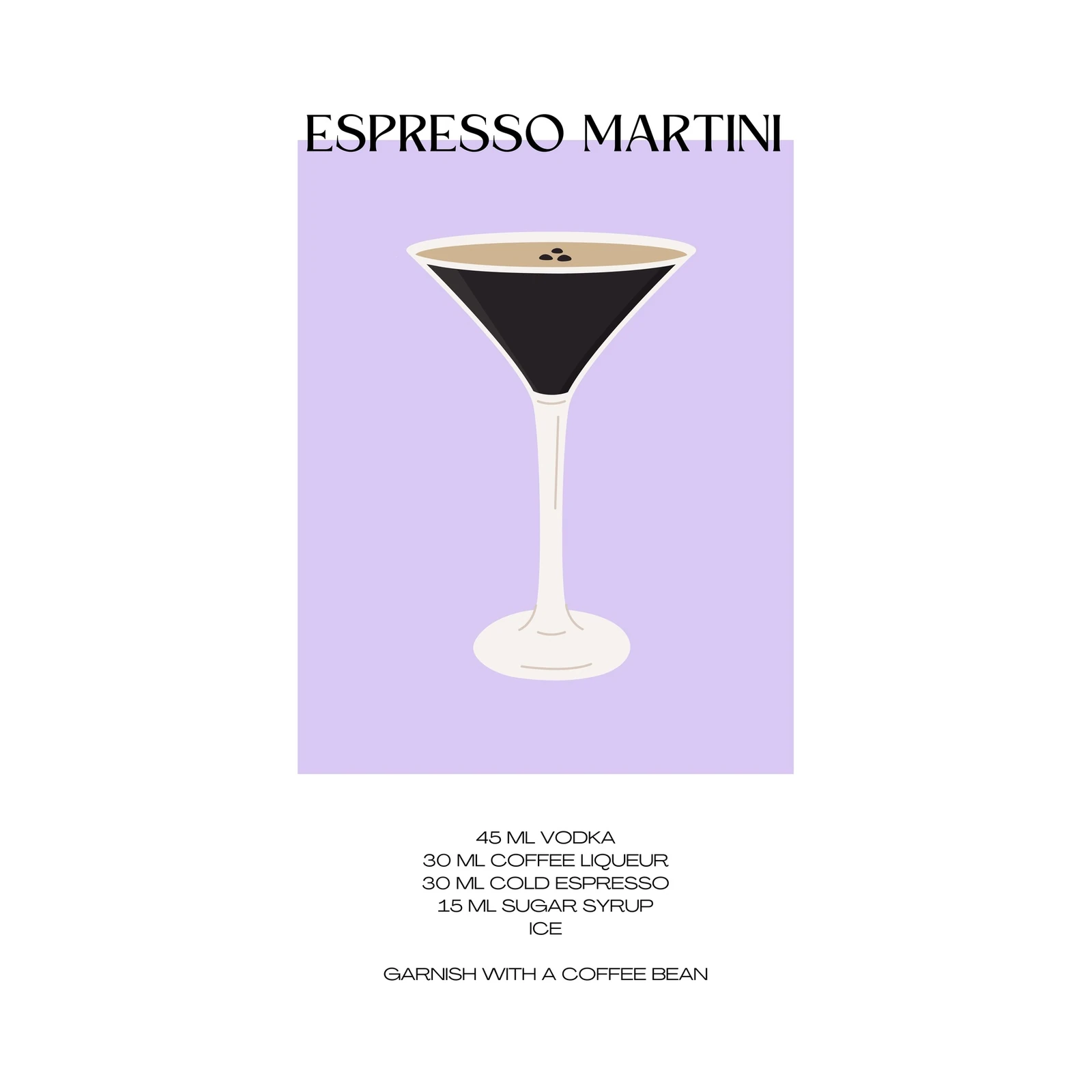 Espresso Martini Recipe Chic Wall Art