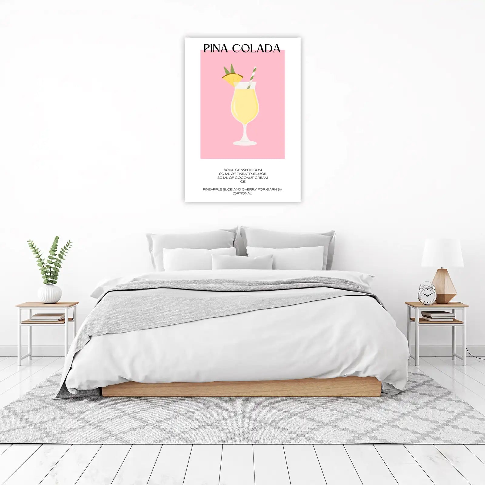 Pina Colada Recipe Tropical Drink Wall Art