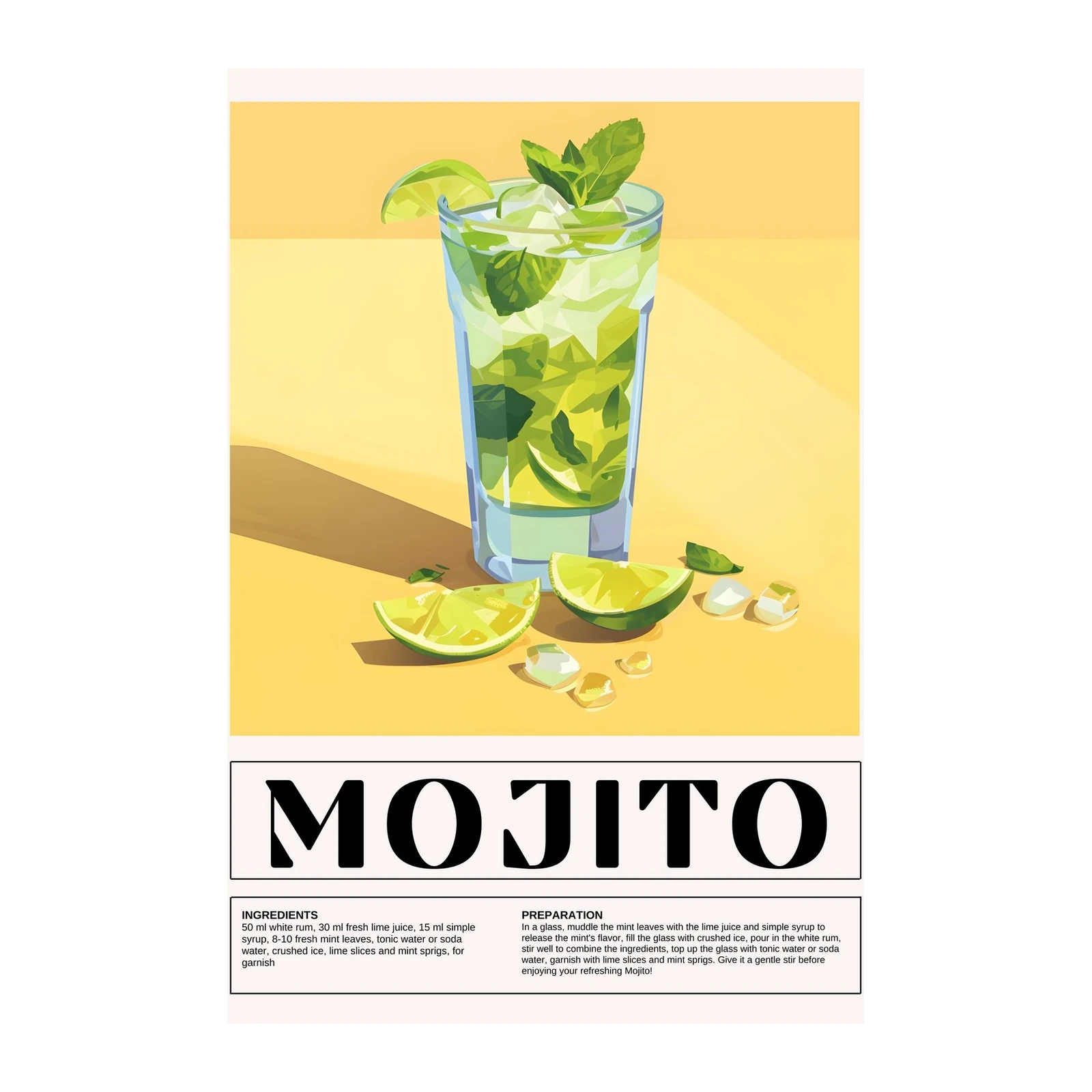Refreshing Mojito Cocktail Art Wall Art