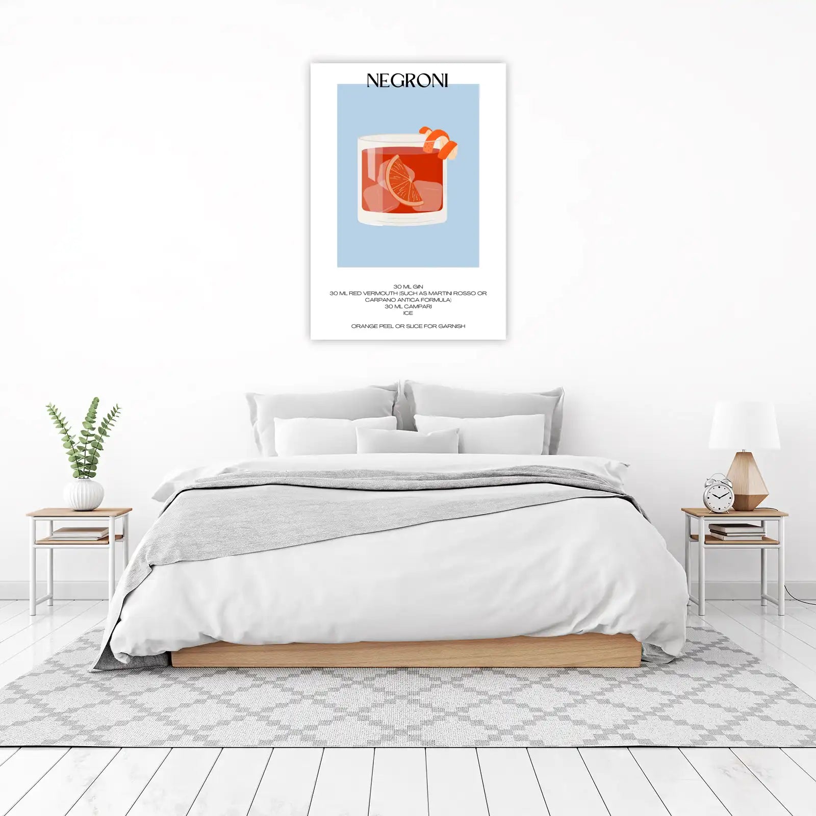 Classic Negroni Recipe Wall Art