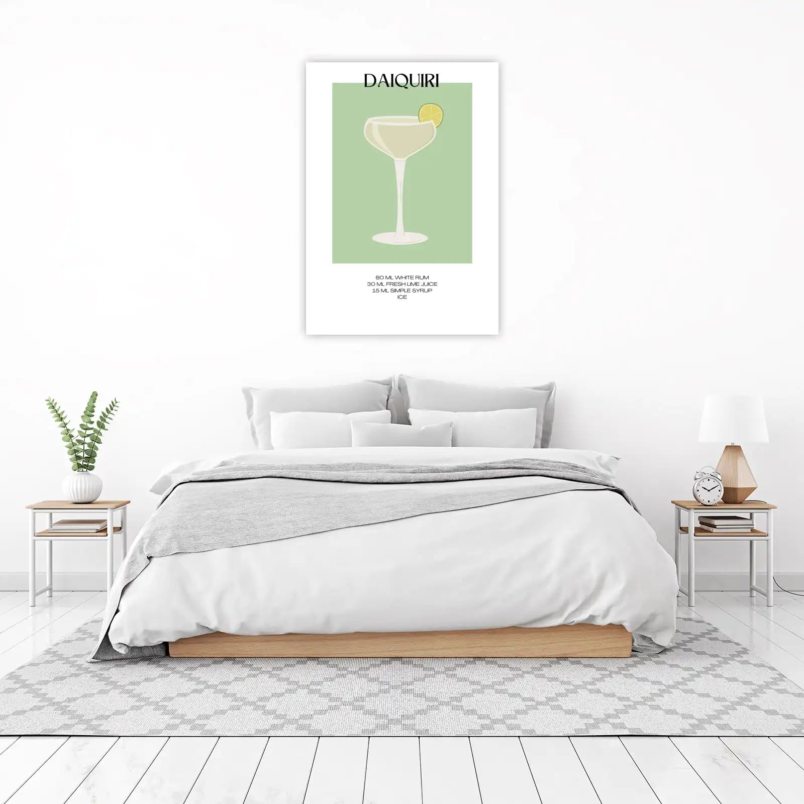 Minimalist Daiquiri Cocktail Recipe Wall Art
