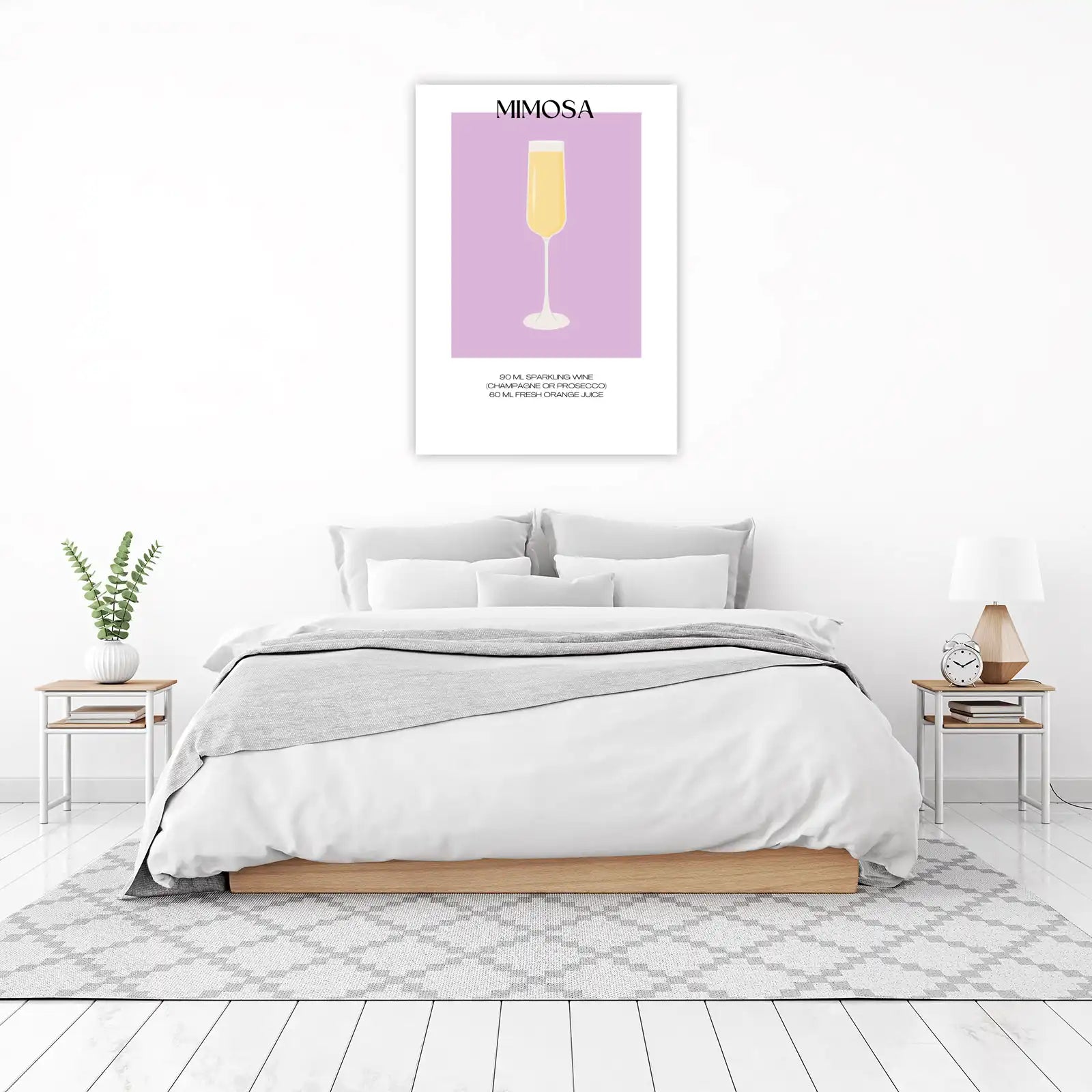 Elegant Mimosa Cocktail Recipe Wall Art