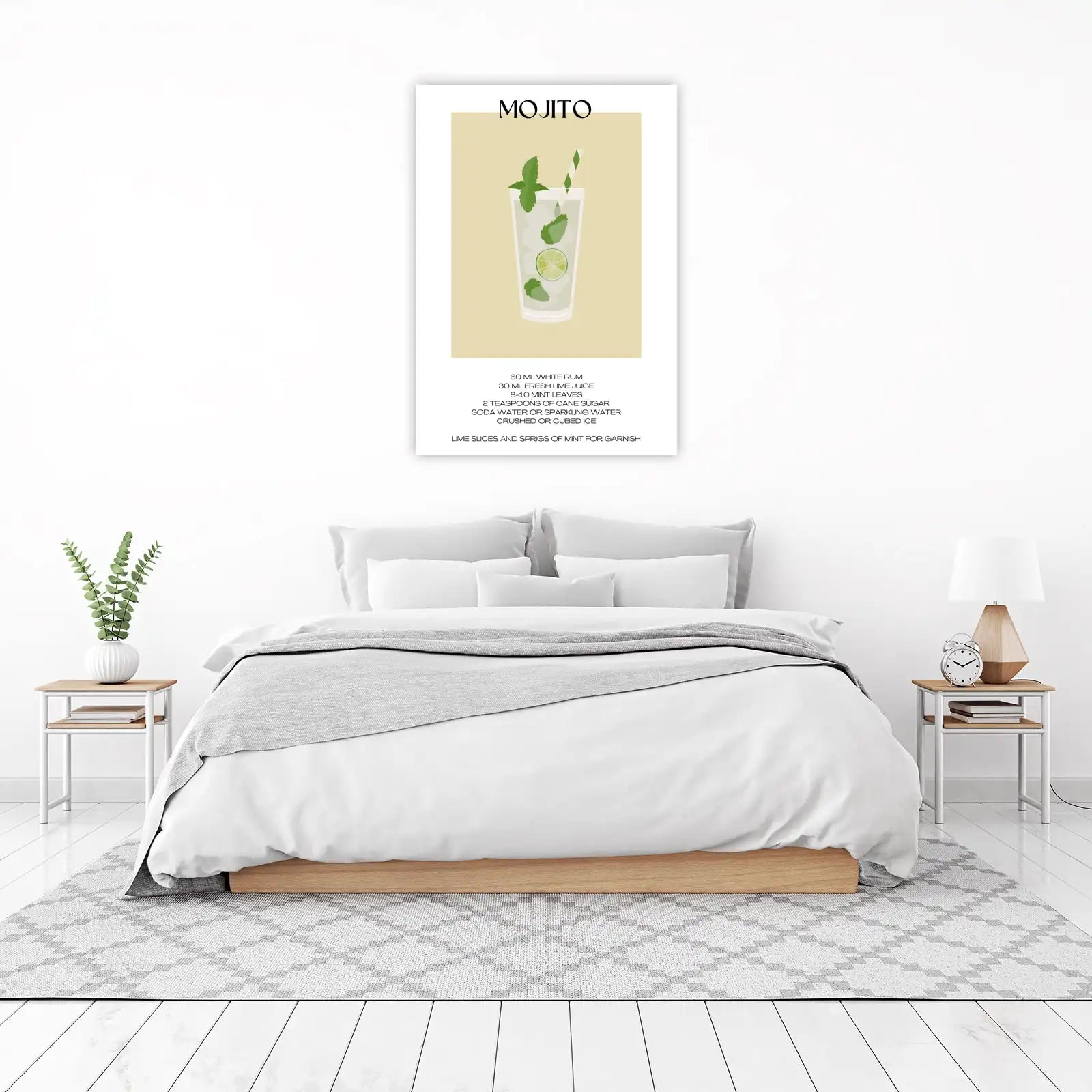 Refreshing Mojito Cocktail Recipe Wall Art