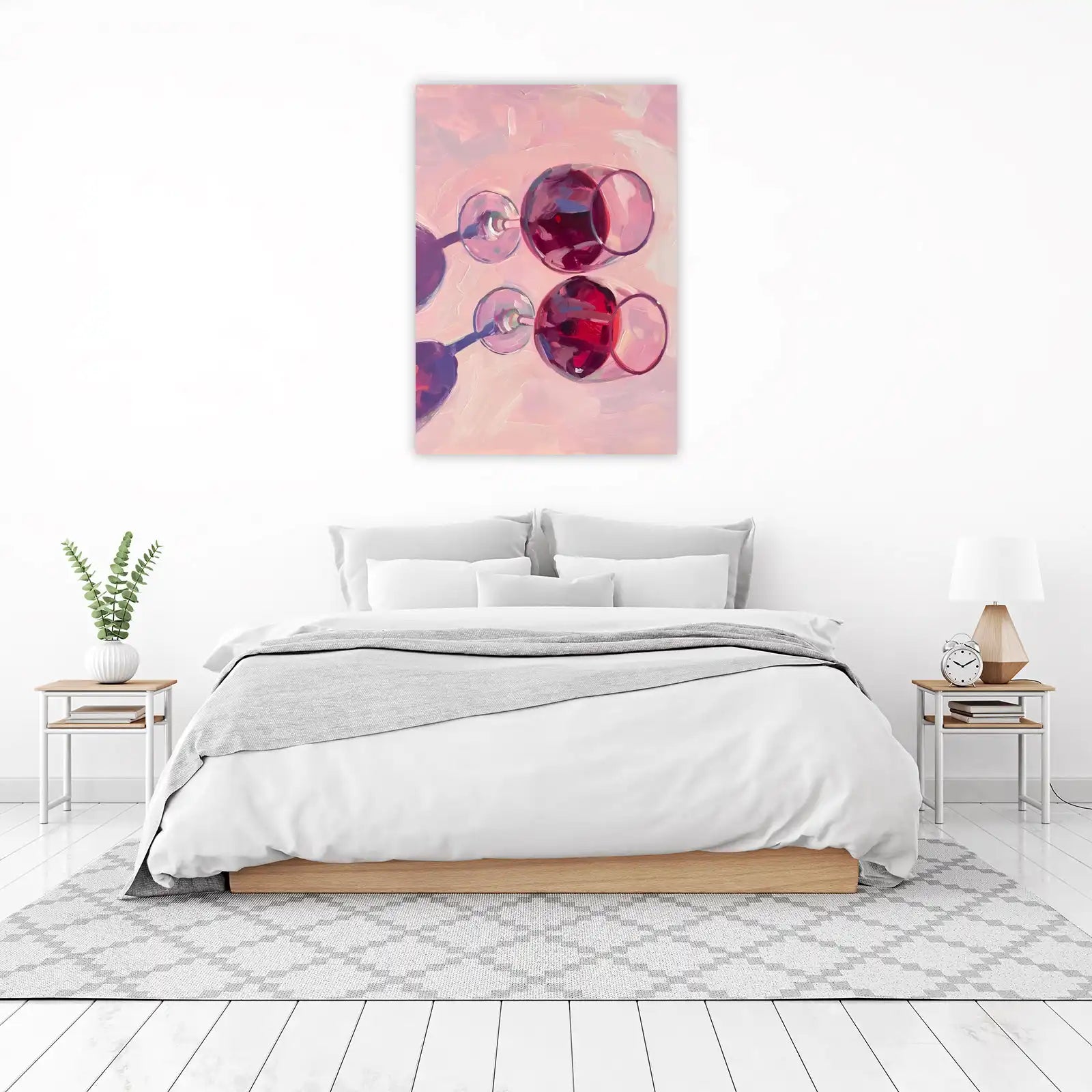 Elegant Wine Glasses Impressionist Wall Art