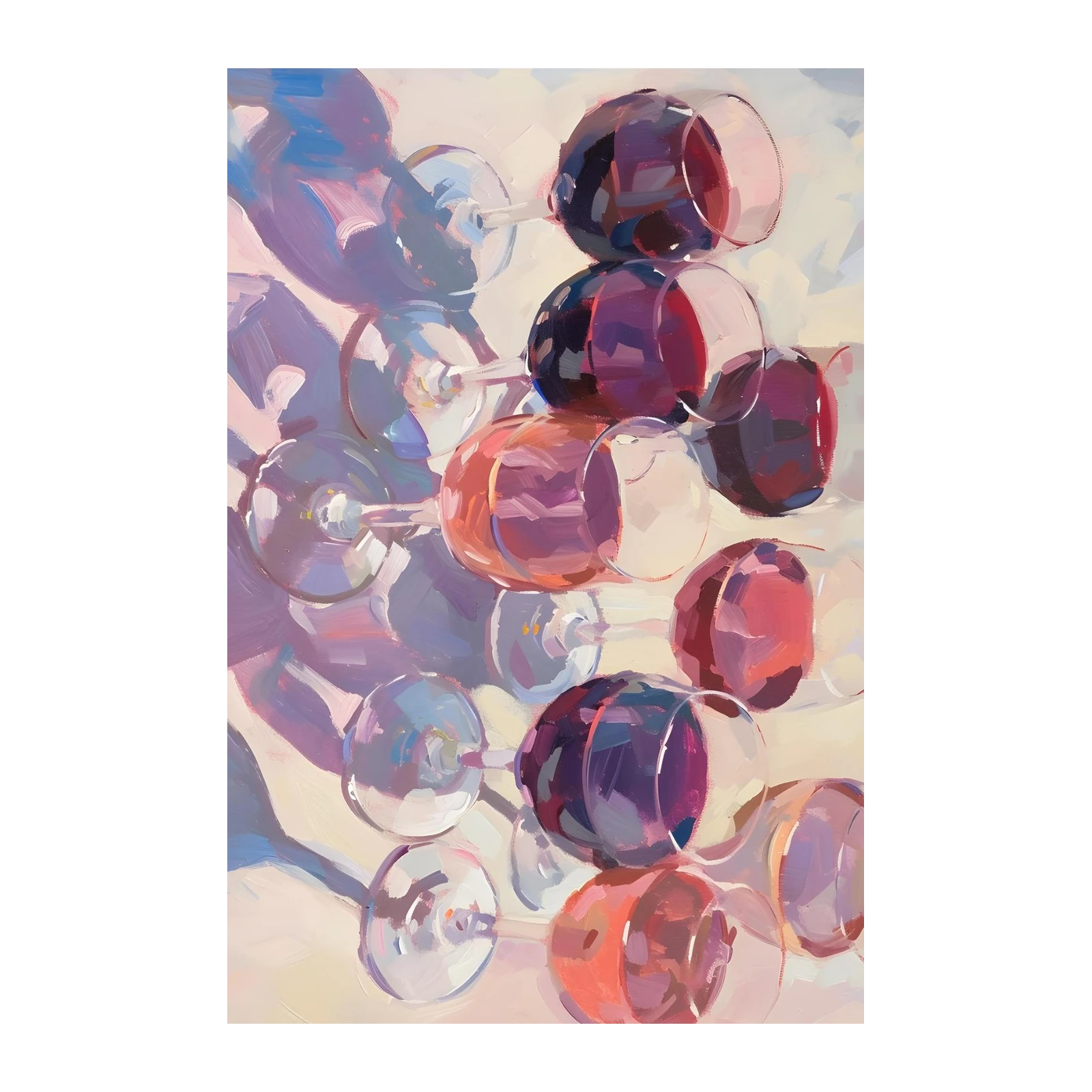 Vibrant Wine Glass Still Life Wall Art