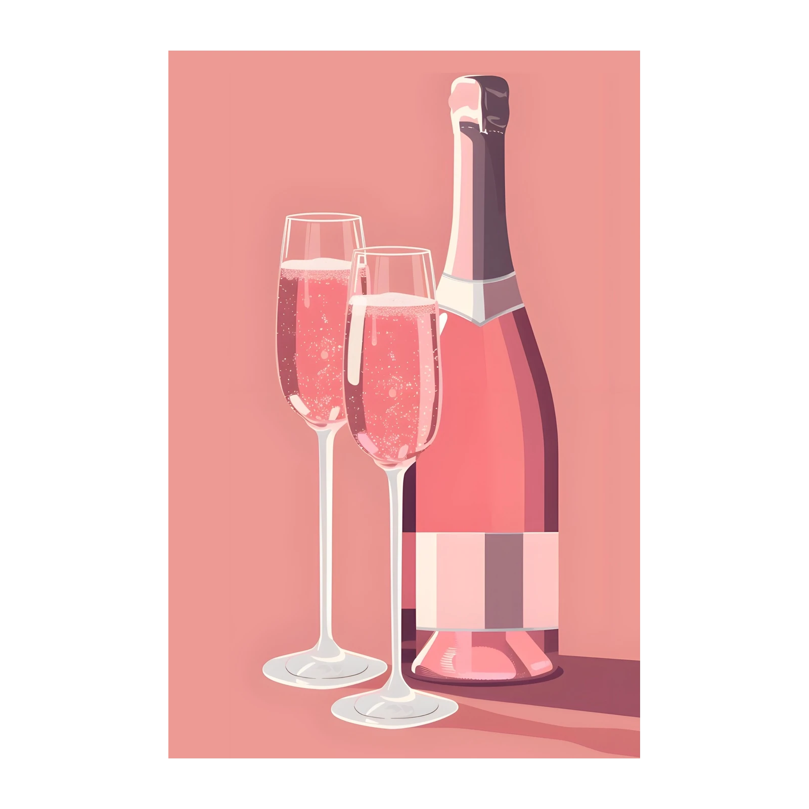 Elegant Pink Bubbly Celebration Wall Art