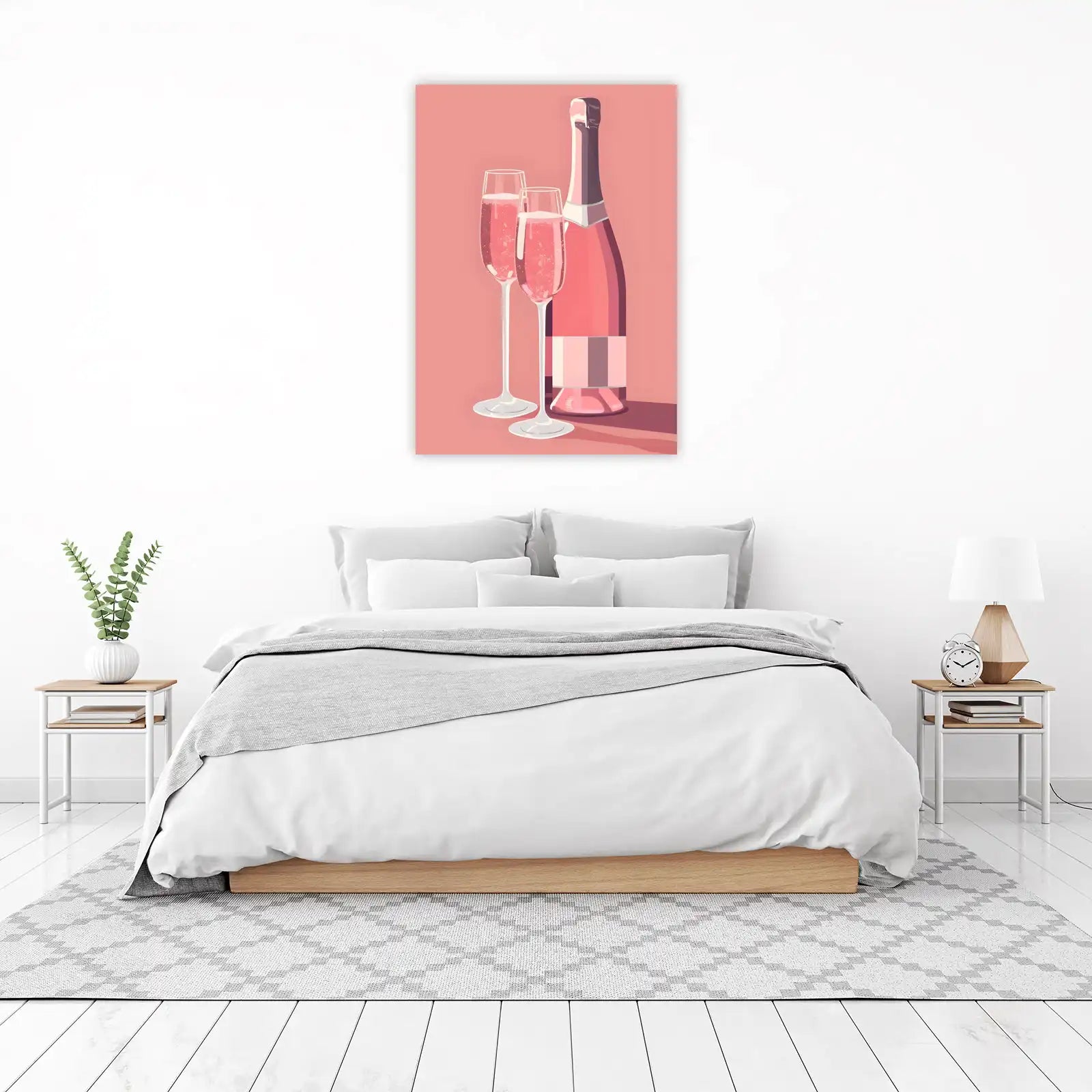 Elegant Pink Bubbly Celebration Wall Art