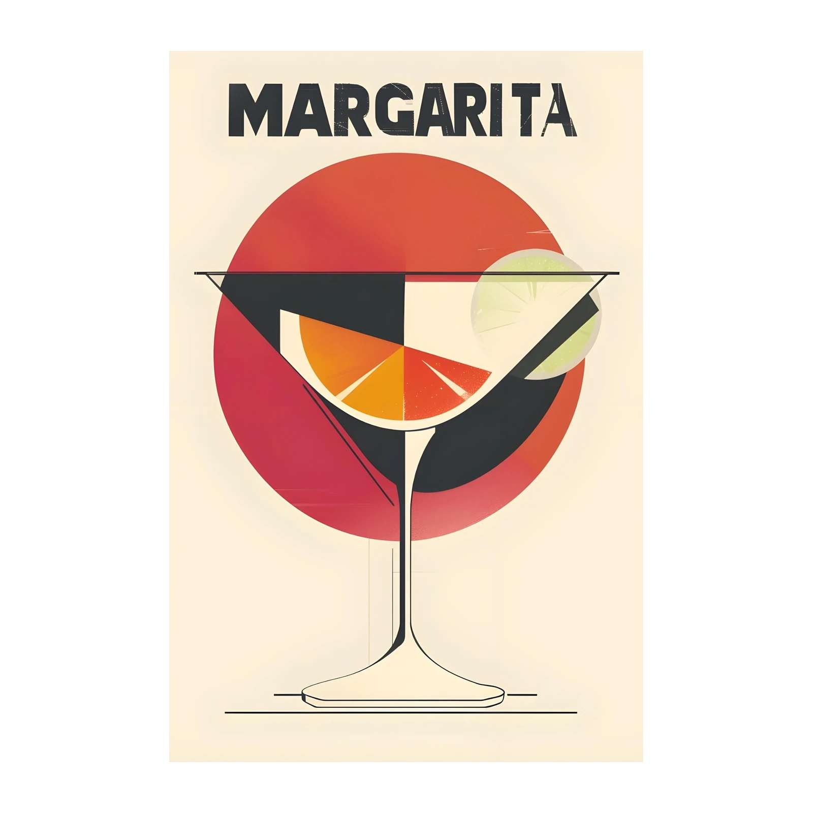Retro Margarita Cocktail Art Wall Art