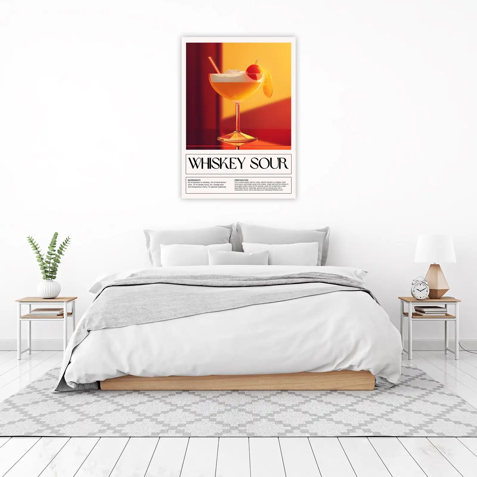 Whiskey Sour Cocktail Art Wall Art