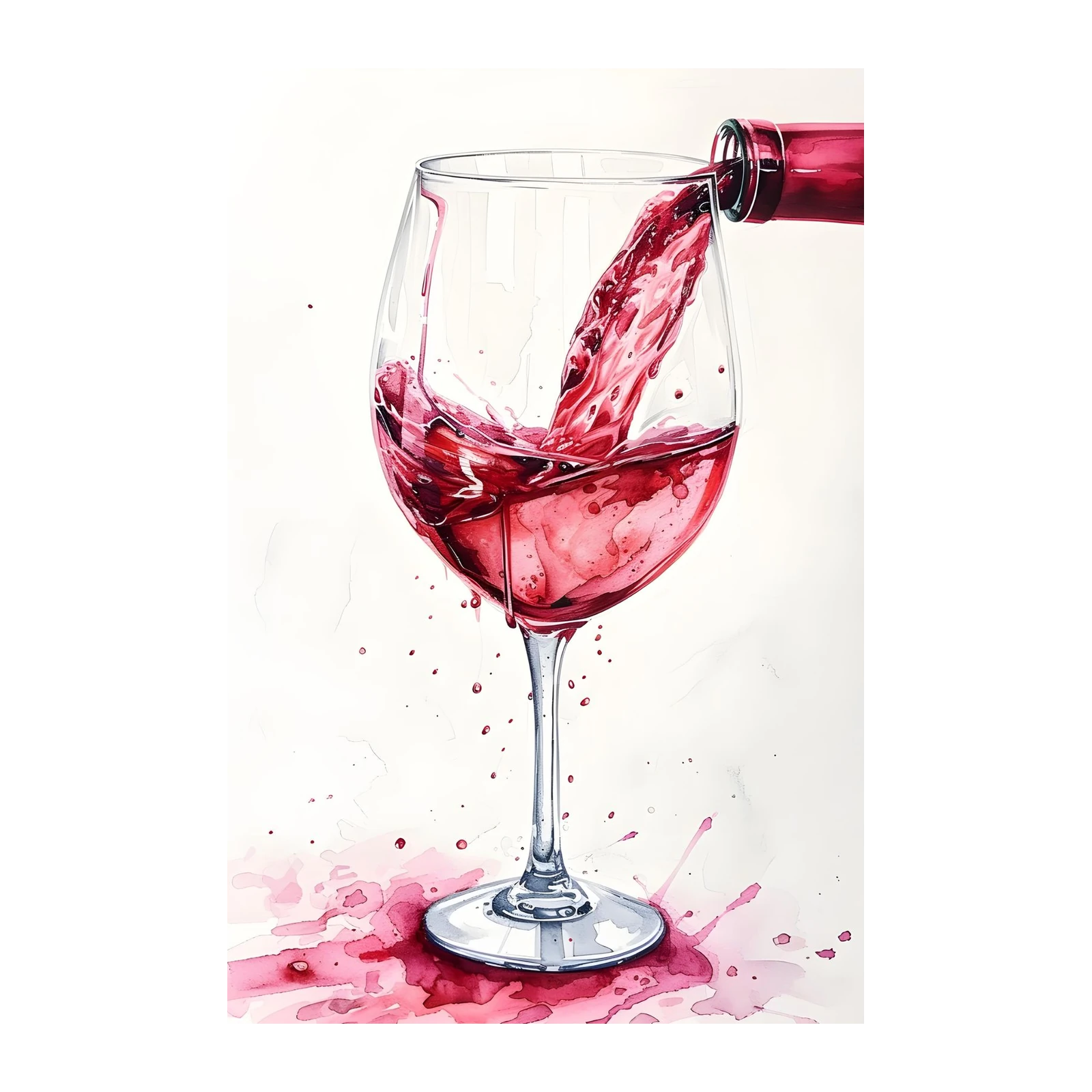 Vibrant Red Wine Pour Wall Art