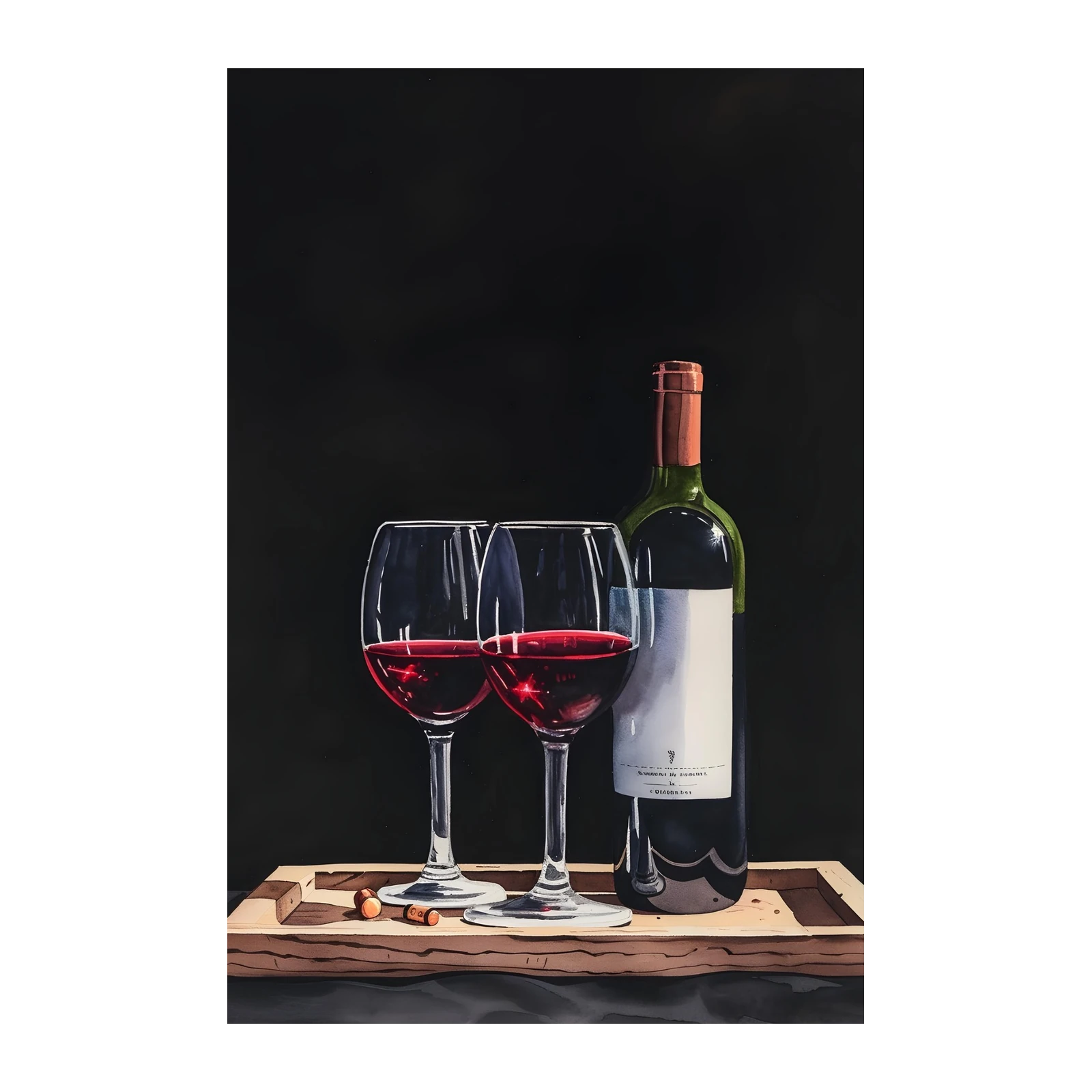 Elegant Red Wine & Bottle Wall Art