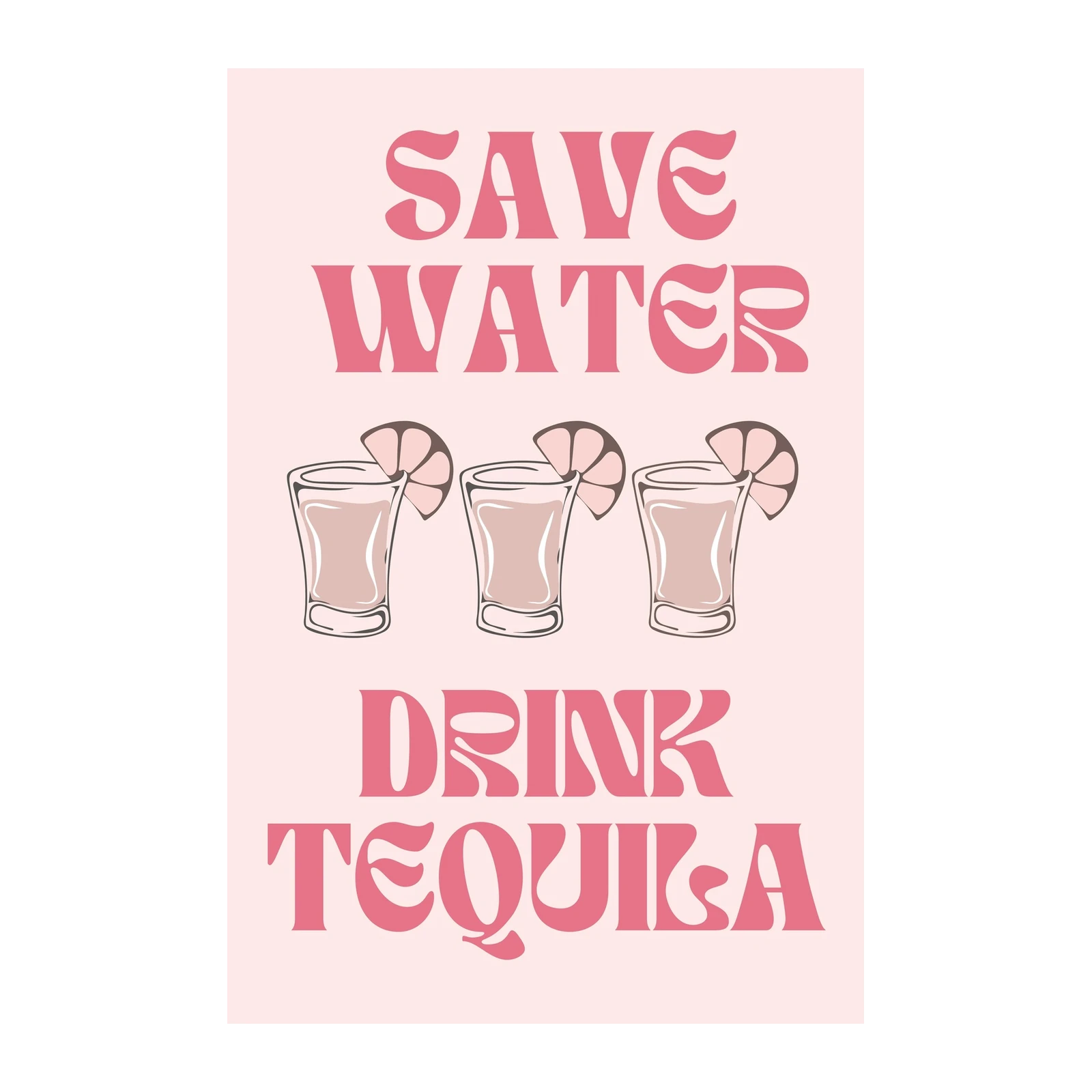 Save Water Drink Tequila Boho Art Wall Art