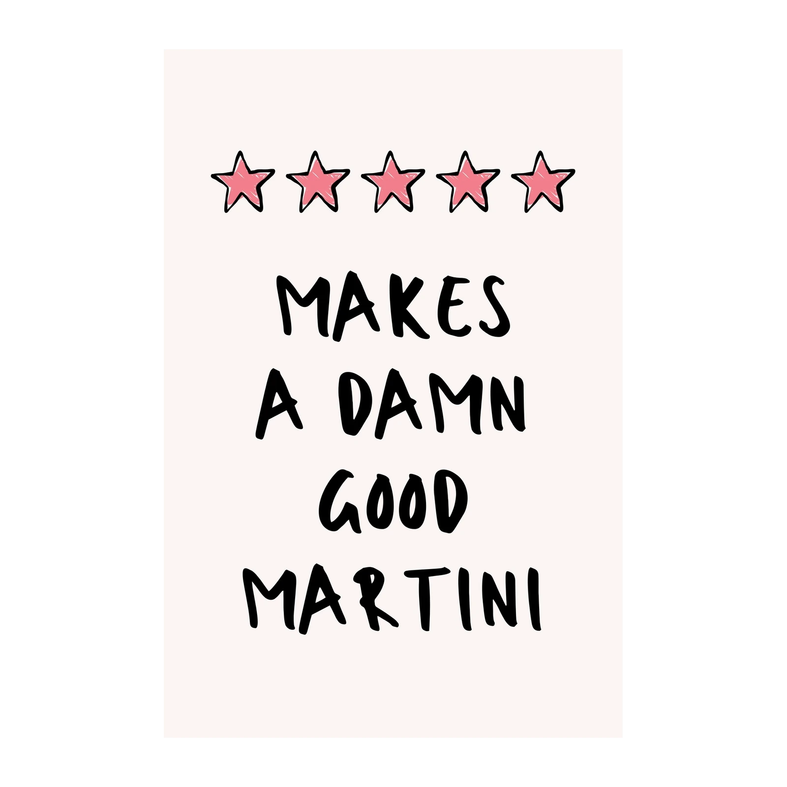5-Star Martini Maker Funny Quote Wall Art