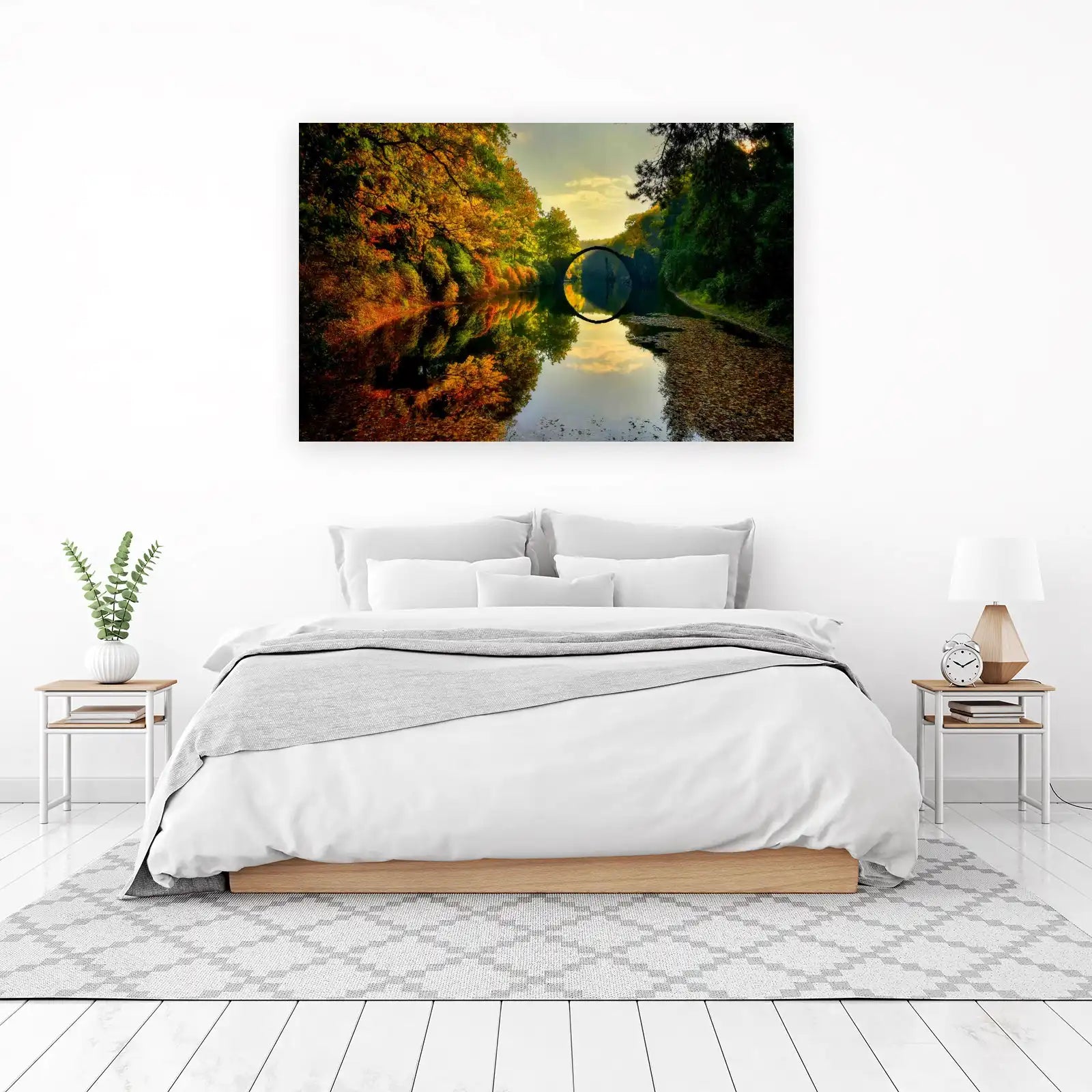 Enchanted Autumn Arch Bridge Wall Art