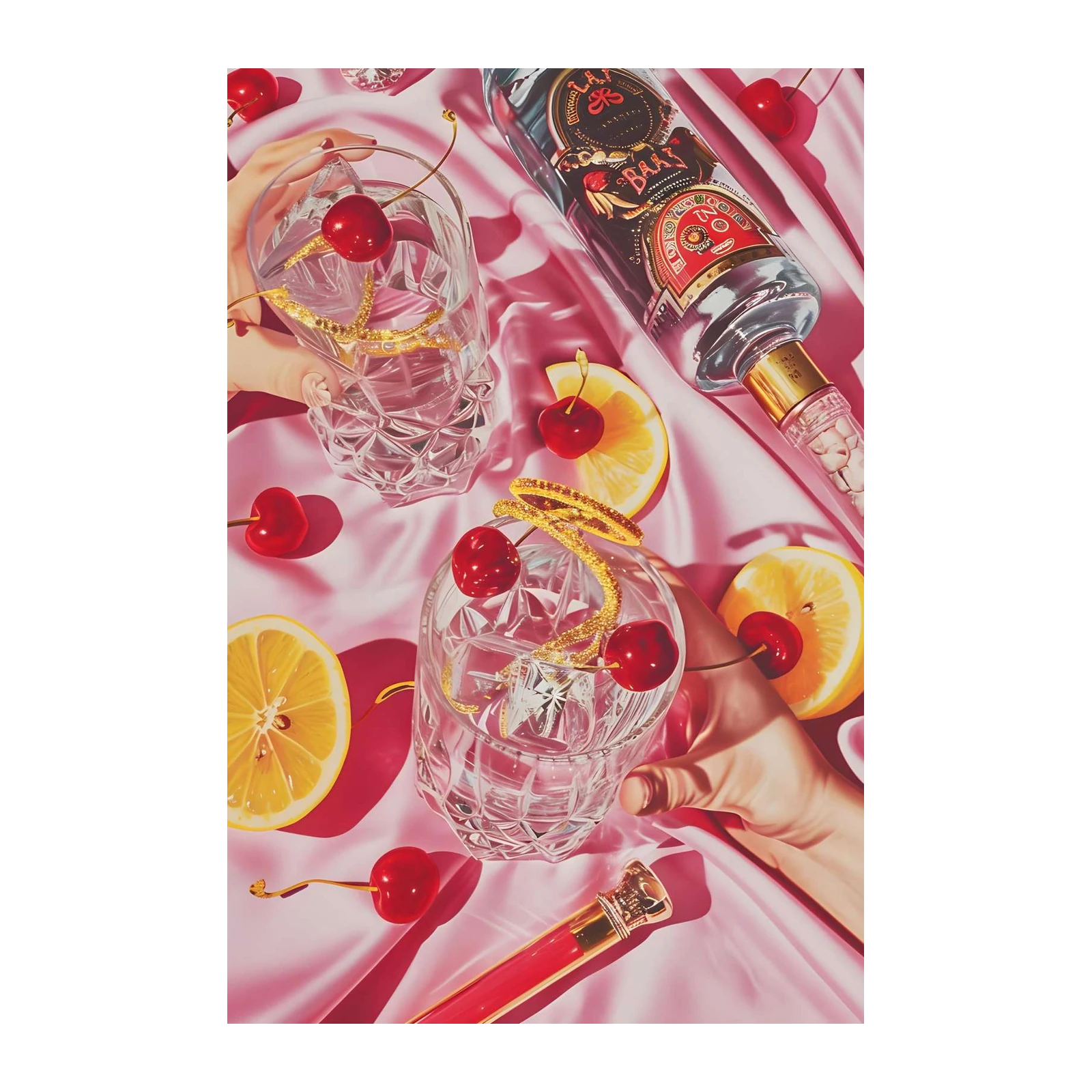 Luxury Cherries & Gin Wall Art