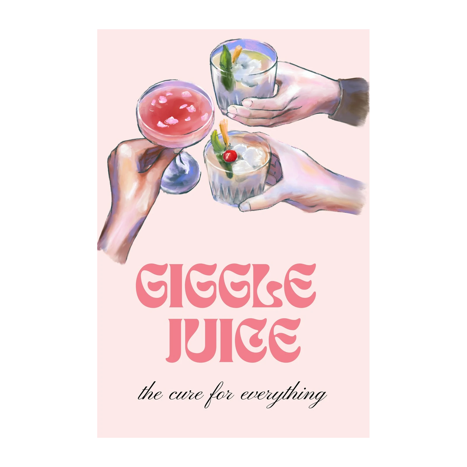 Giggle Juice Cocktail Toast Wall Art