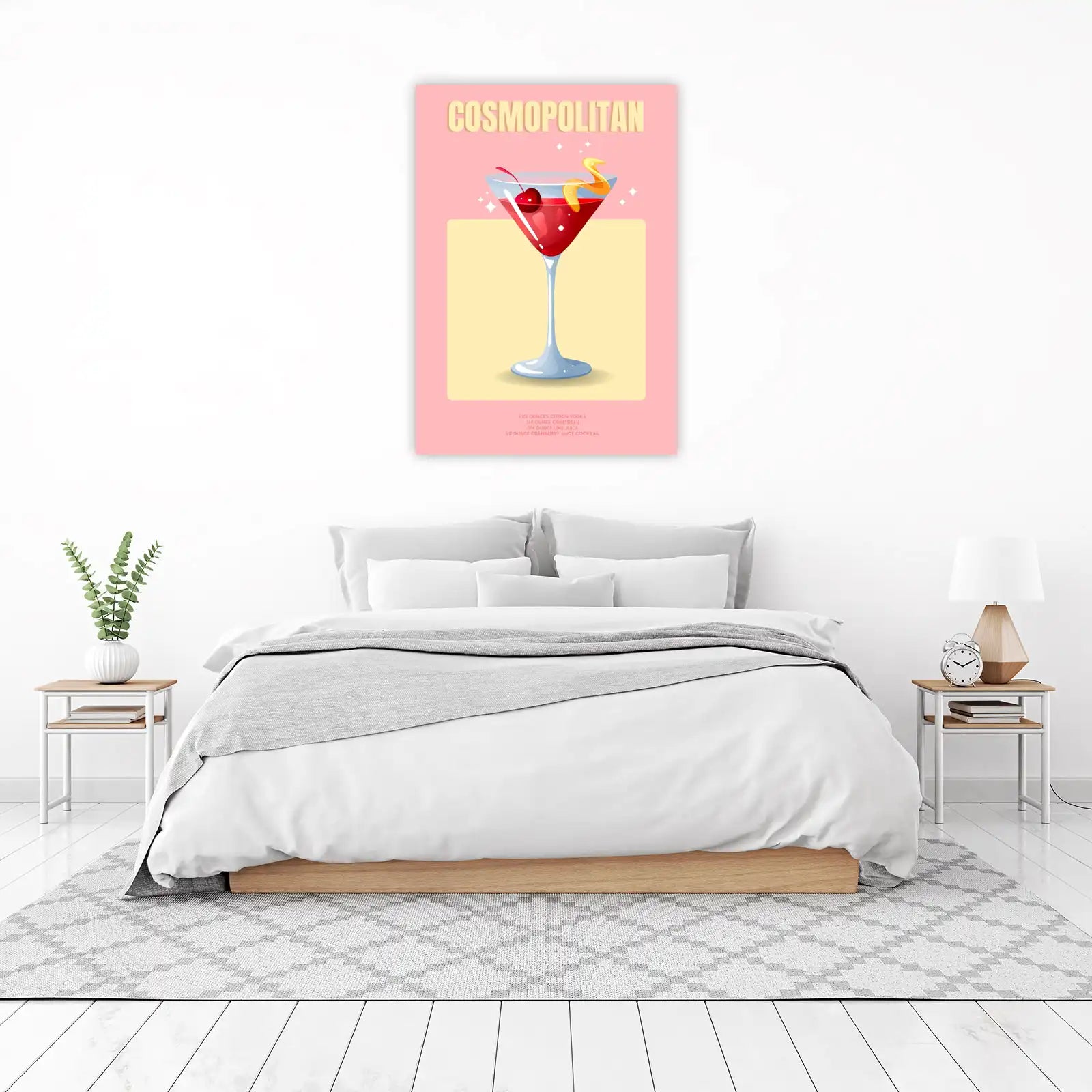 Cosmopolitan Cocktail Recipe Wall Art