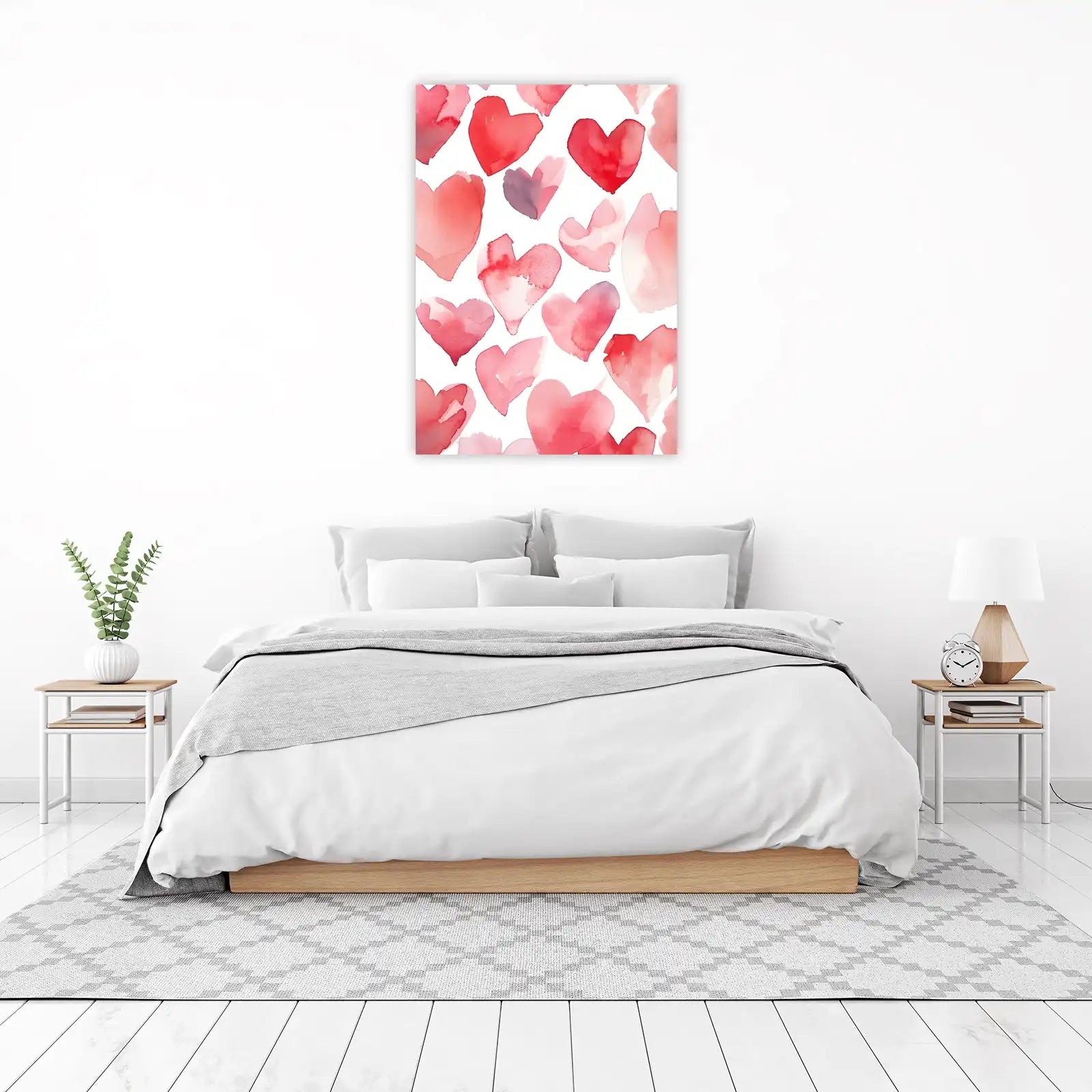 Watercolor Hearts Gallery Wall Wall Art