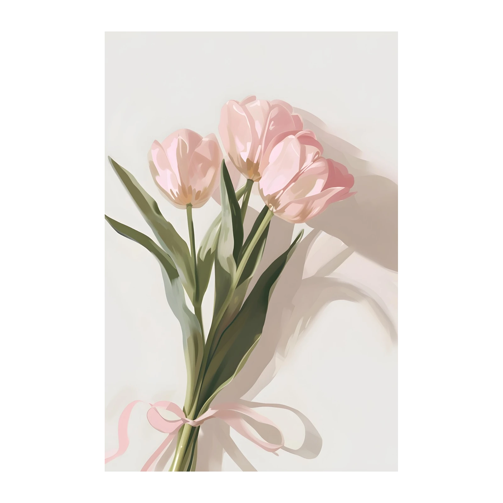 Soft Pink Tulips Delight Wall Art