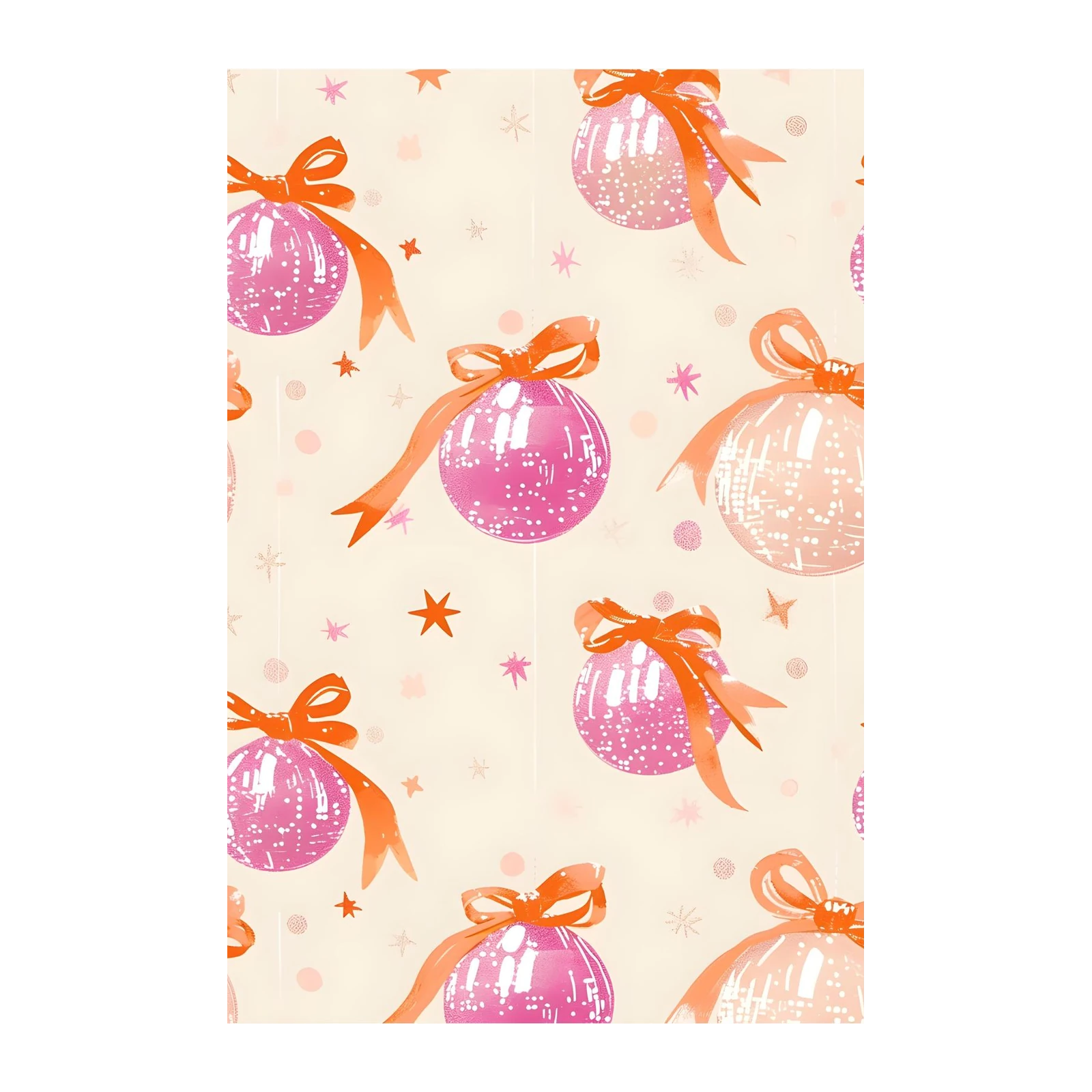 Festive Baubles & Bows Watercolor Wall Art