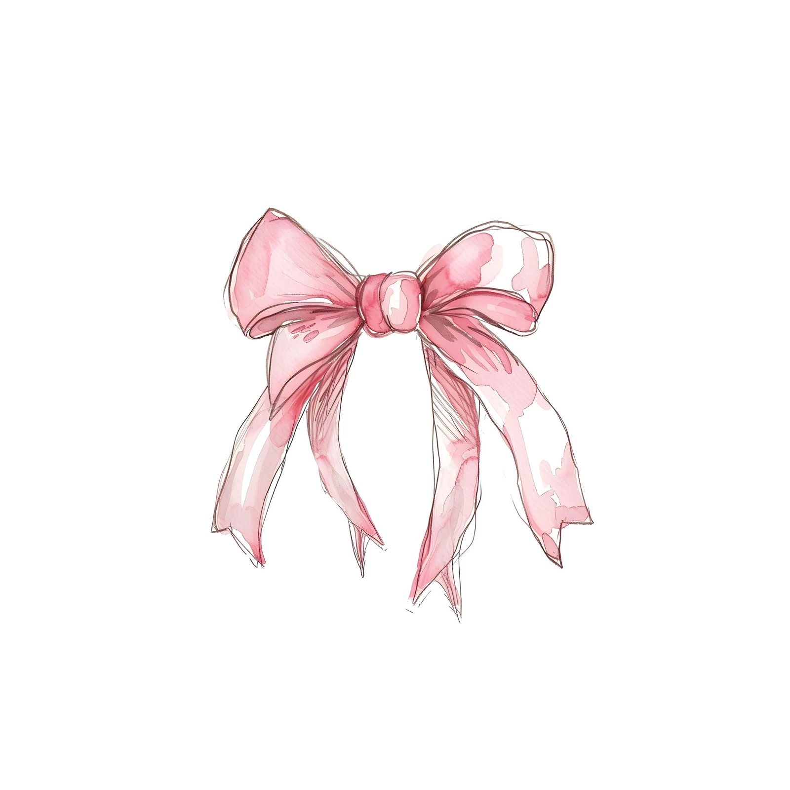 Blush Pink Watercolor Bow Wall Art