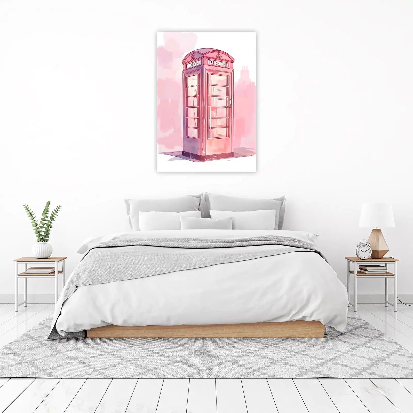 Pink London Phone Booth Art Wall Art
