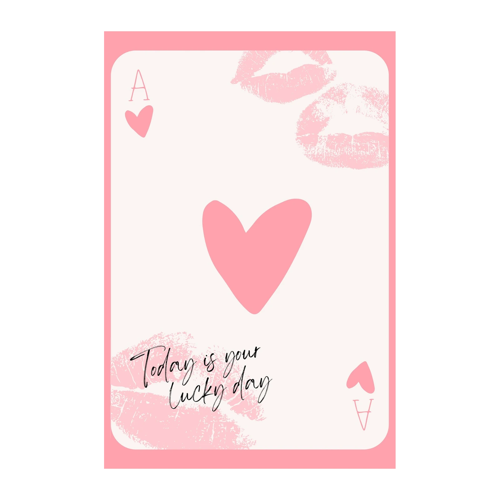 Lucky Day Kiss Heart Ace Wall Art