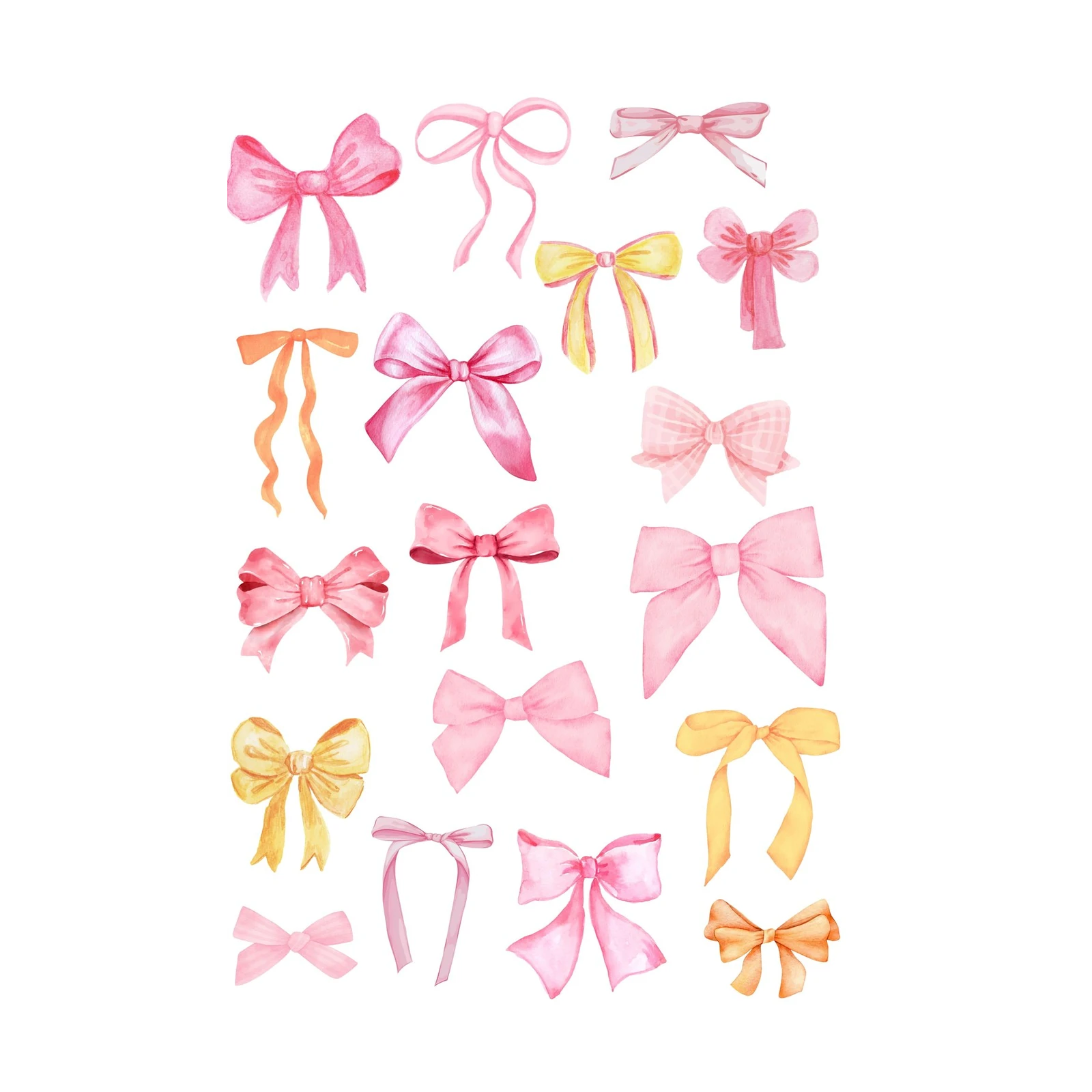 Charming Watercolor Bows Wall Art