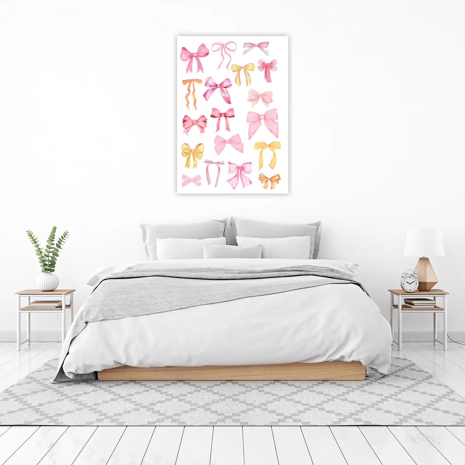 Charming Watercolor Bows Wall Art