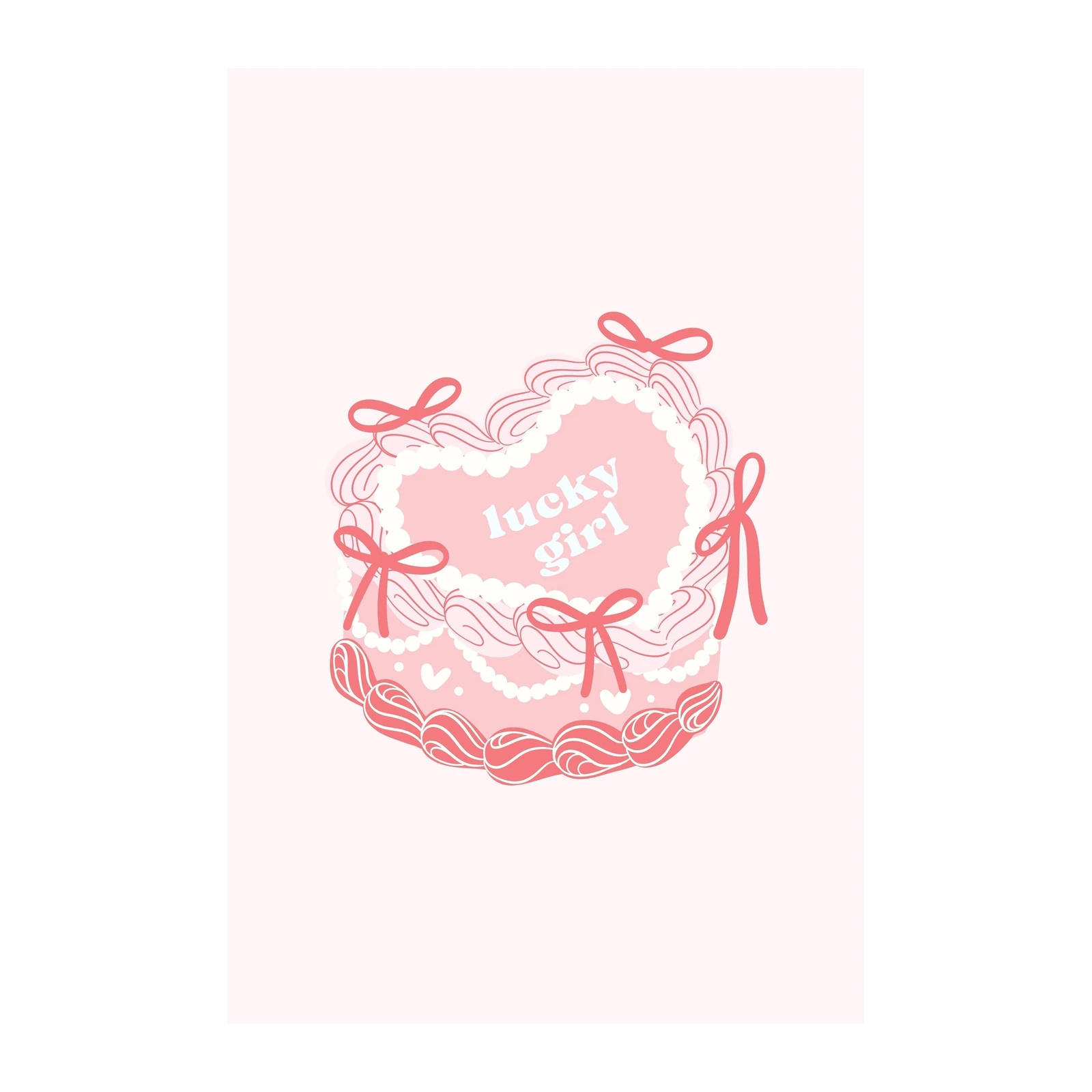 Sweet Lucky Girl Heart Cake Wall Art