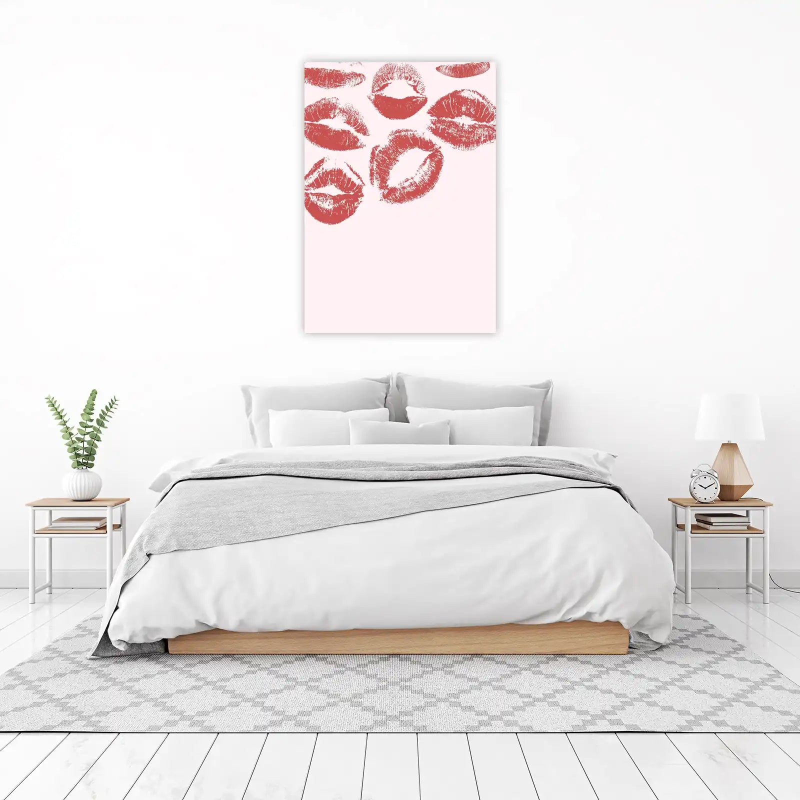 Red Kiss Imprint Wall Art