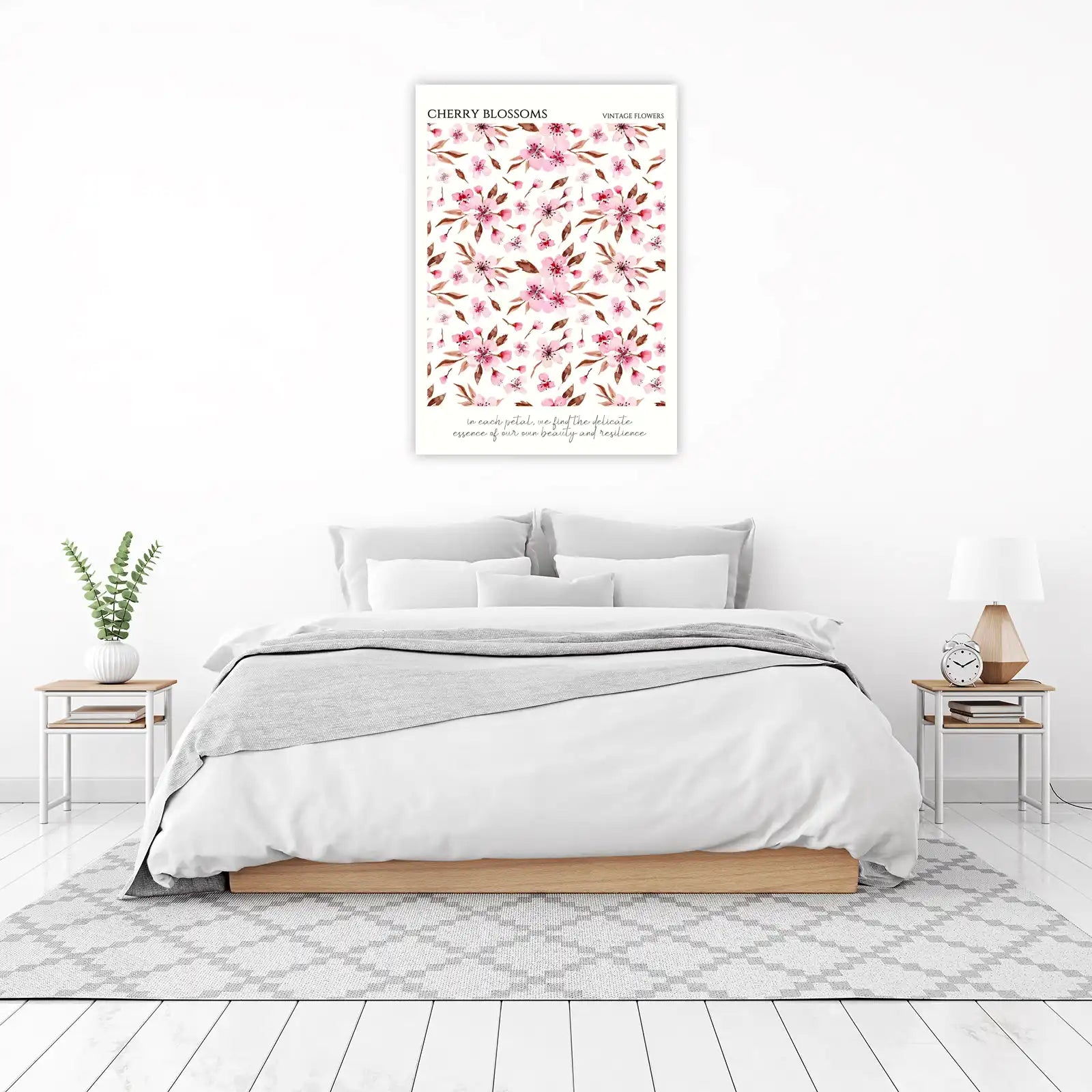 Watercolor Cherry Blossoms Wall Art