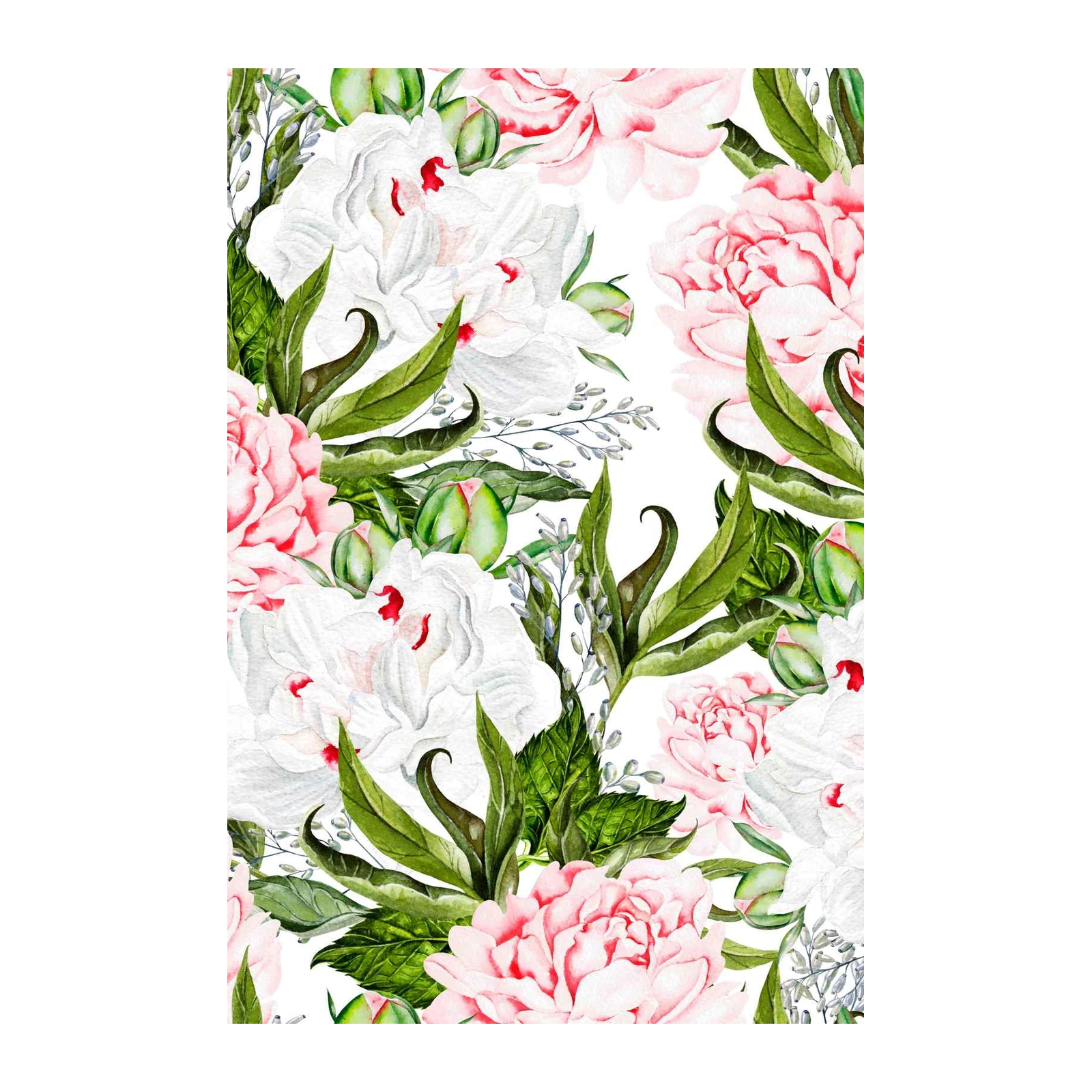 Elegant Peony Floral Watercolor Wall Art